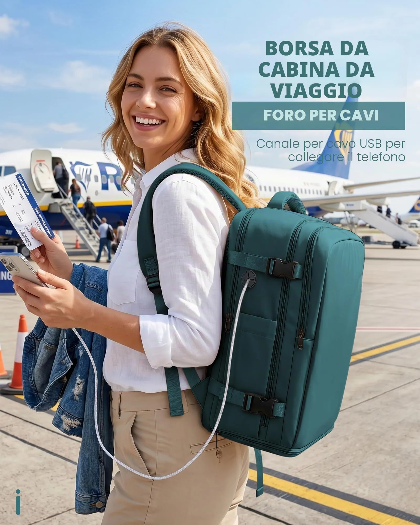 SZLX Zaino da Viaggio Sottovuoto con Pompa 40x30x20 per Ryanair, Wizzair, Easyjet, Laptop 14 Pollici con Porta Scarpe - immagine 10