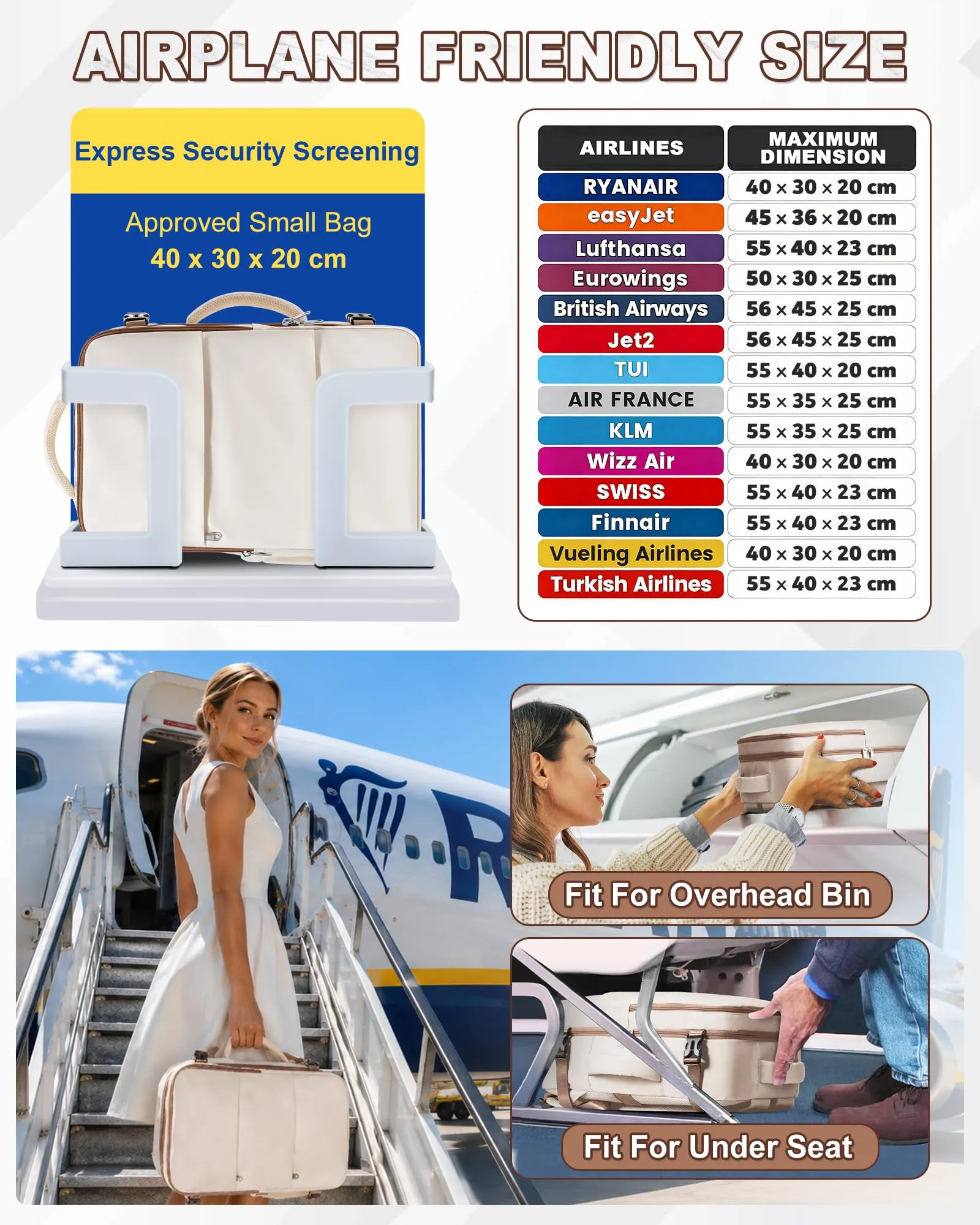 SZLX Zaino da Viaggio Sottovuoto con Pompa, Bagaglio a Mano per Ryanair 40x30x20, Wizzair, Easyjet, Scomparto Laptop 14 Pollici e Porta Scarpe - immagine 3