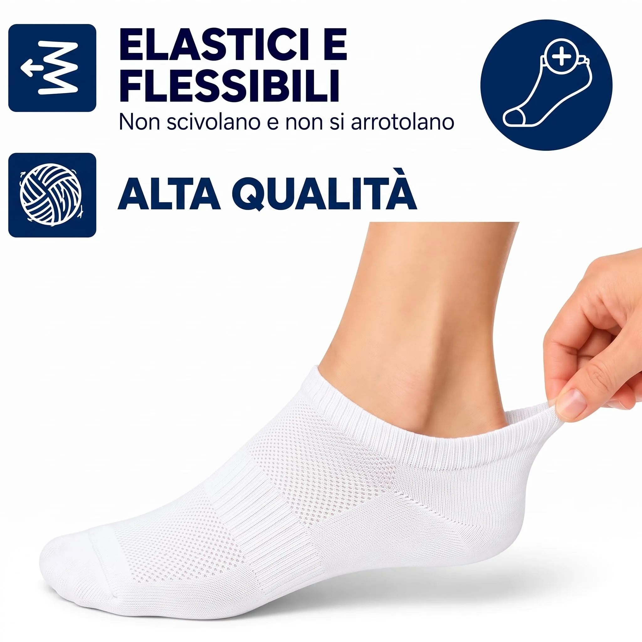 PS PROUTHS Calzini Corti Fantasmini Unisex in Cotone, 12 Paia, 40-46, 4 Colori Assortiti - immagine 4