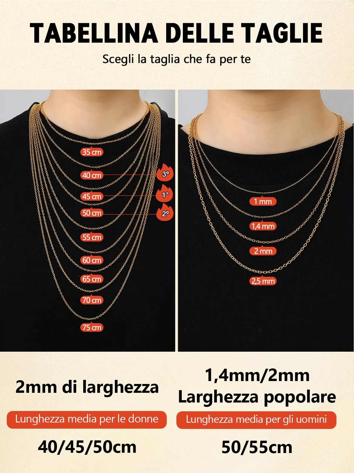 FaithHeart Collana Catenina Donna in Acciaio Inossidabile Oro, 1mm x 40cm - immagine 7