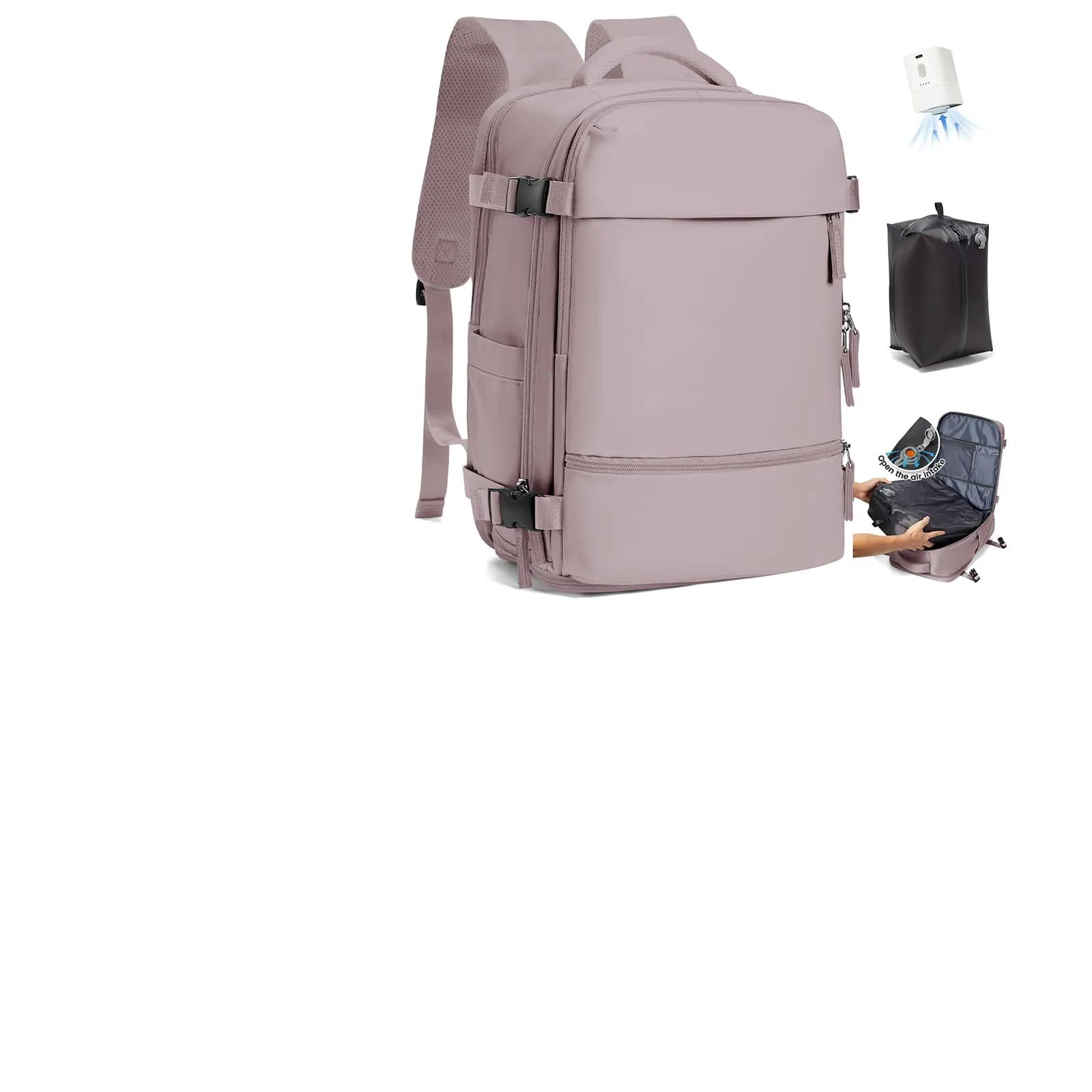 SZLX Zaino da Viaggio Sottovuoto con Pompa 40x30x20 per Ryanair, Wizzair, Easyjet, Impermeabile per Laptop 14 Pollici - immagine 1