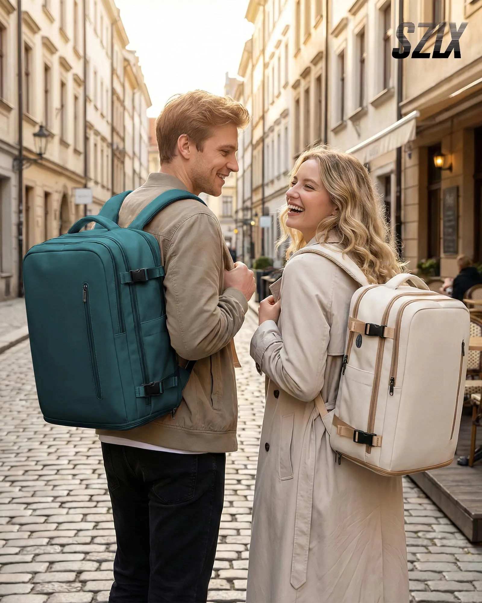 SZLX Zaino da Viaggio Sottovuoto con Pompa per Ryanair 40x30x20, Wizzair ed Easyjet, Bagaglio a Mano per Laptop 14 Pollici con Porta Scarpe - immagine 3