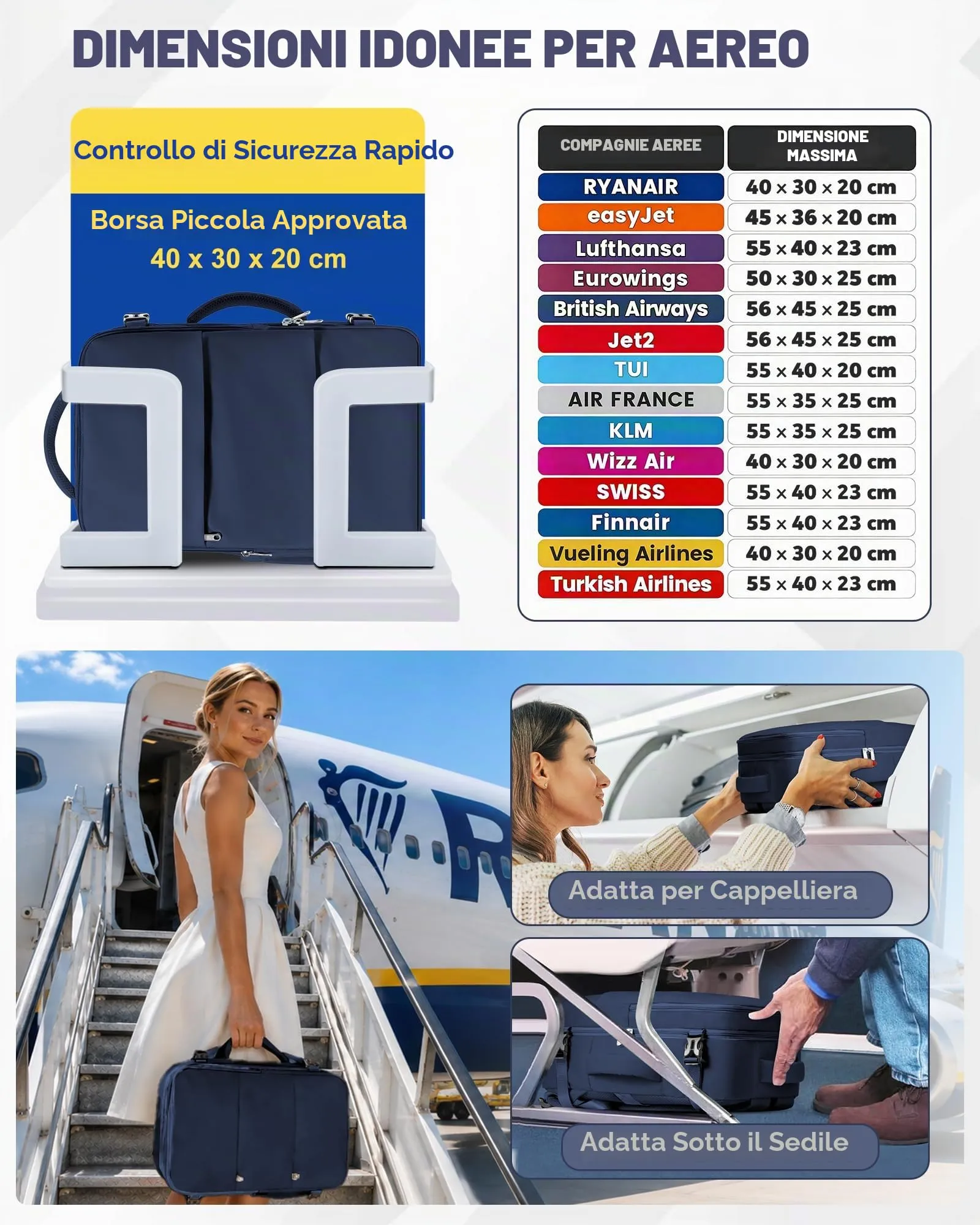 SZLX Zaino da Viaggio Sottovuoto con Pompa, Bagaglio a Mano 40x30x20 per Ryanair, Wizz Air, Easyjet, Compatibile con Laptop 14 Pollici, con Porta Scarpe - immagine 3