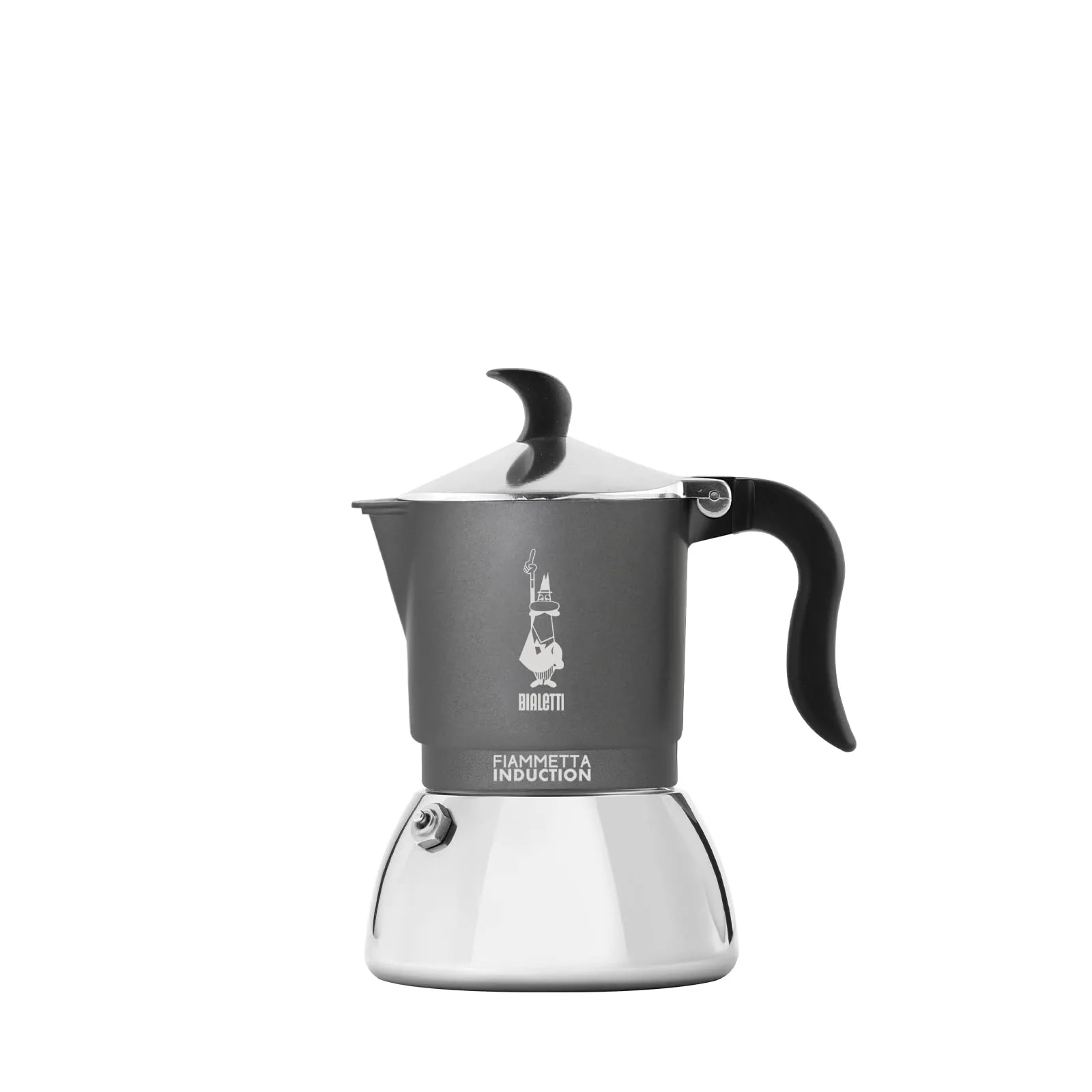 Bialetti Caffettiera Fiammetta Induction, 2 Tazze (100 ml), Grigio - immagine 1
