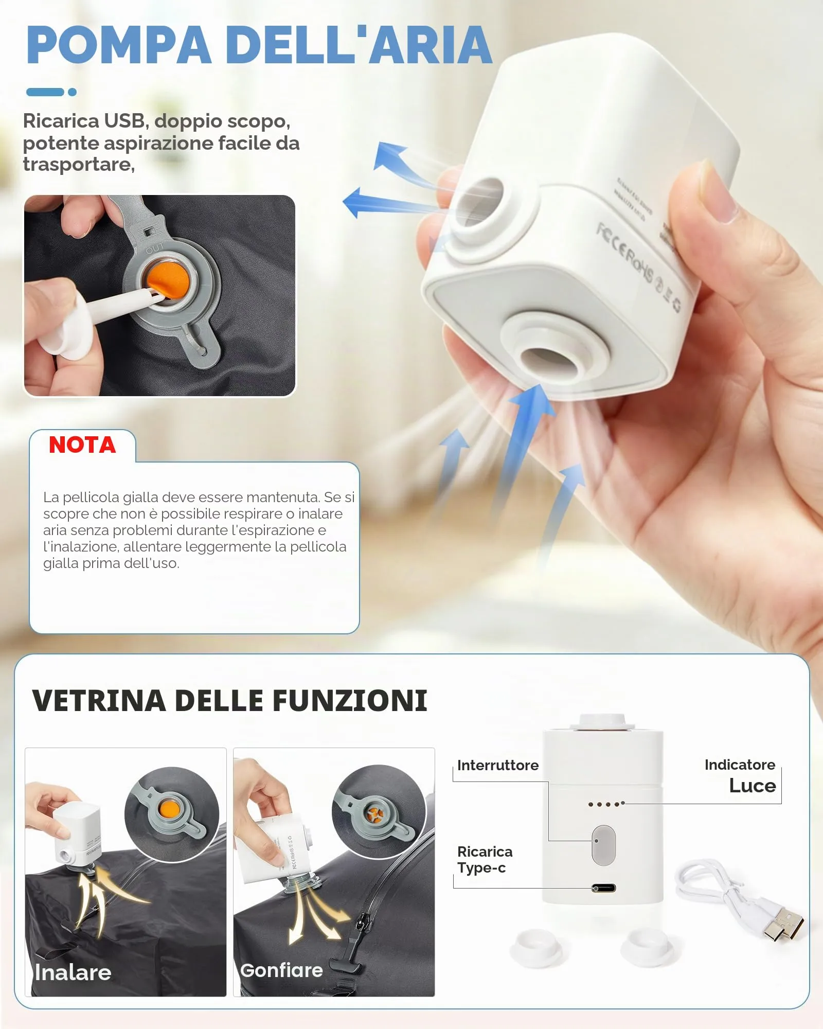 SZLX Zaino da Viaggio Sottovuoto con Pompa 40x30x20 per Ryanair, Wizzair, Easyjet, Bagaglio a Mano con Scomparto Laptop 14 Pollici e Porta Scarpe - immagine 7