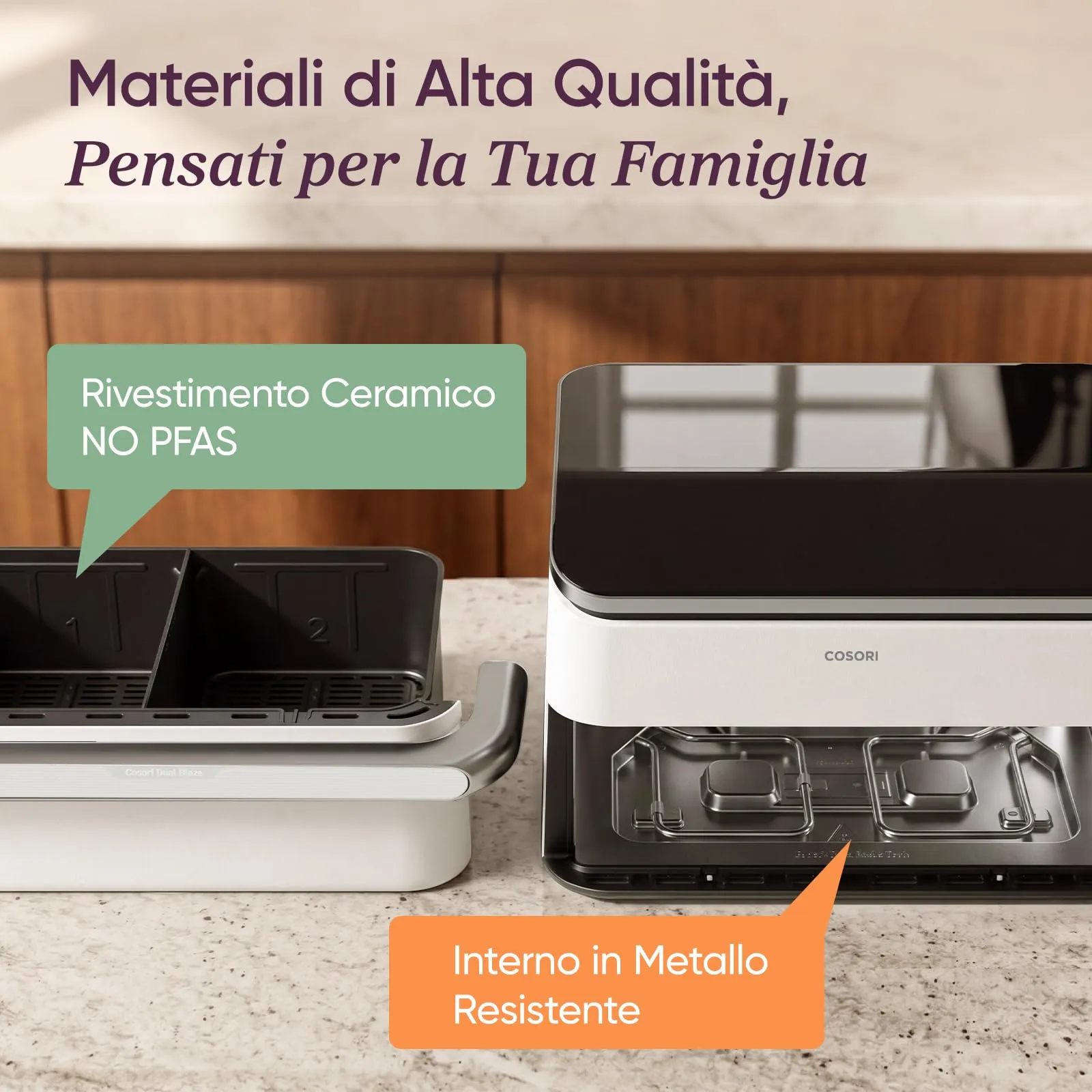 Cosori Twinfry Friggitrice ad Aria 10L Doppio Cestello con WiFi, Bianco, CAF-TF102S-AEU - immagine 5