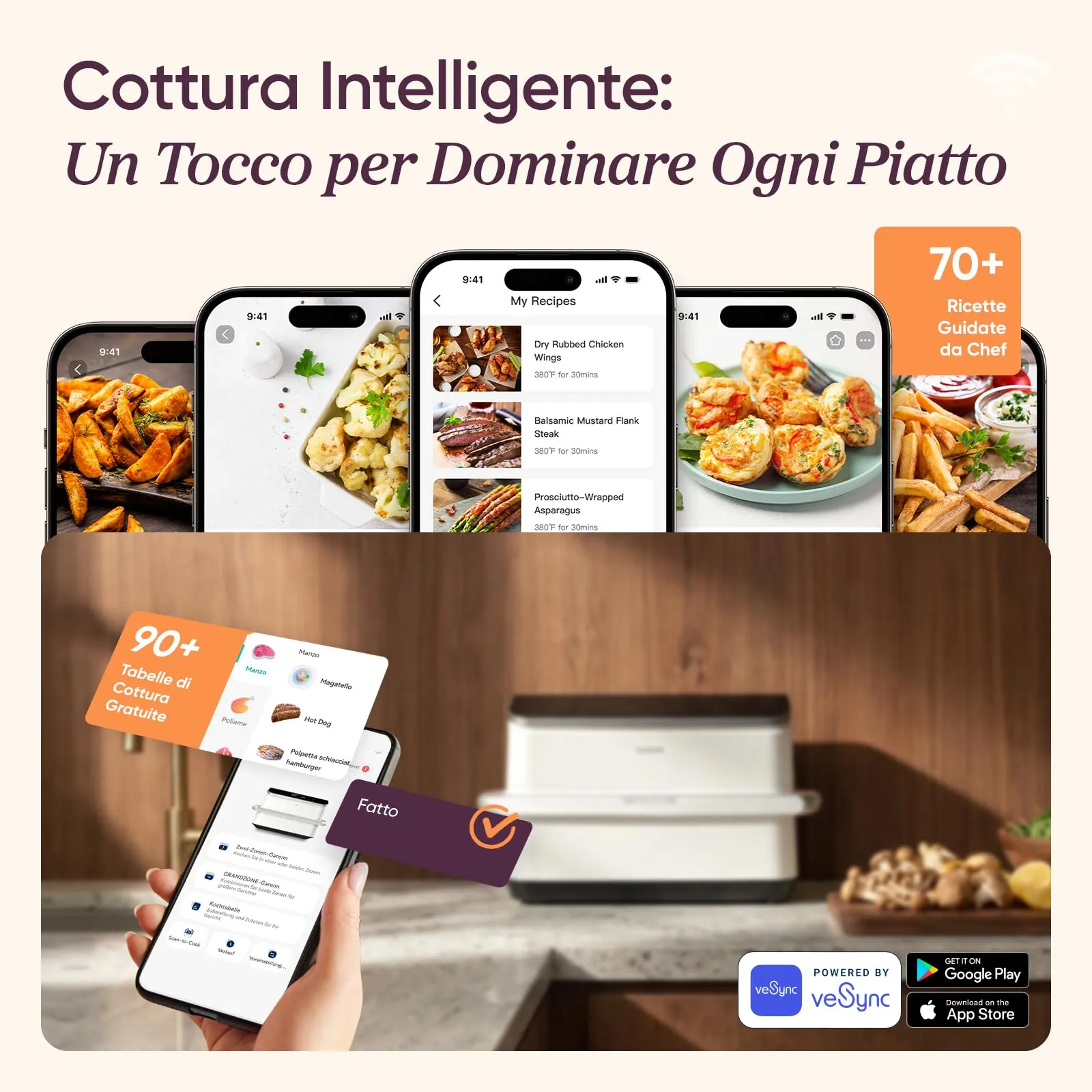 Cosori Twinfry Friggitrice ad Aria 10L Doppio Cestello con WiFi, Bianco, CAF-TF102S-AEU - immagine 7