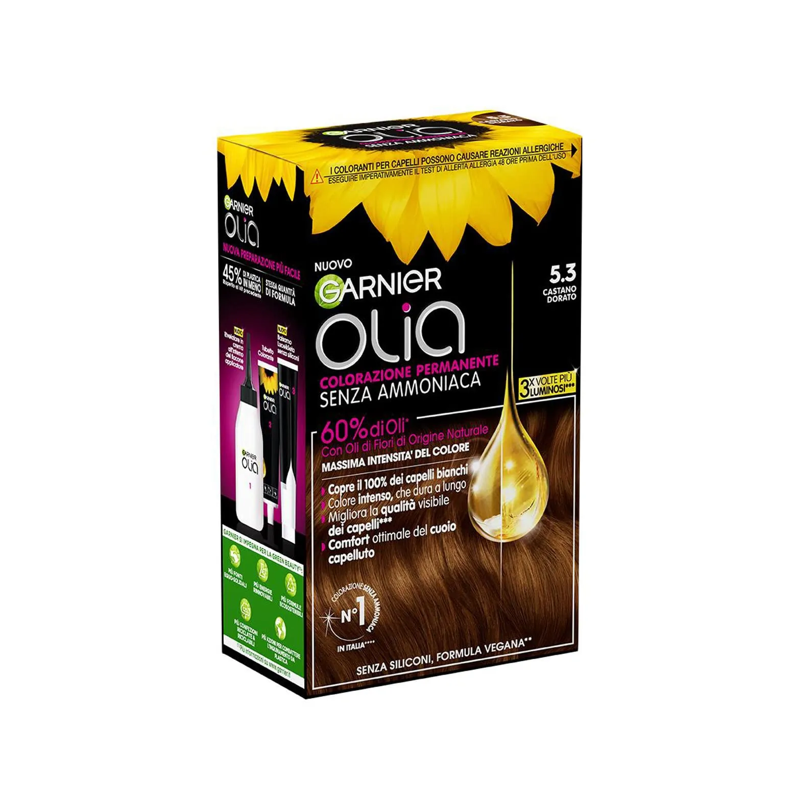 Garnier Olia Tinta Capelli Senza Ammoniaca Castano Dorato - immagine 2