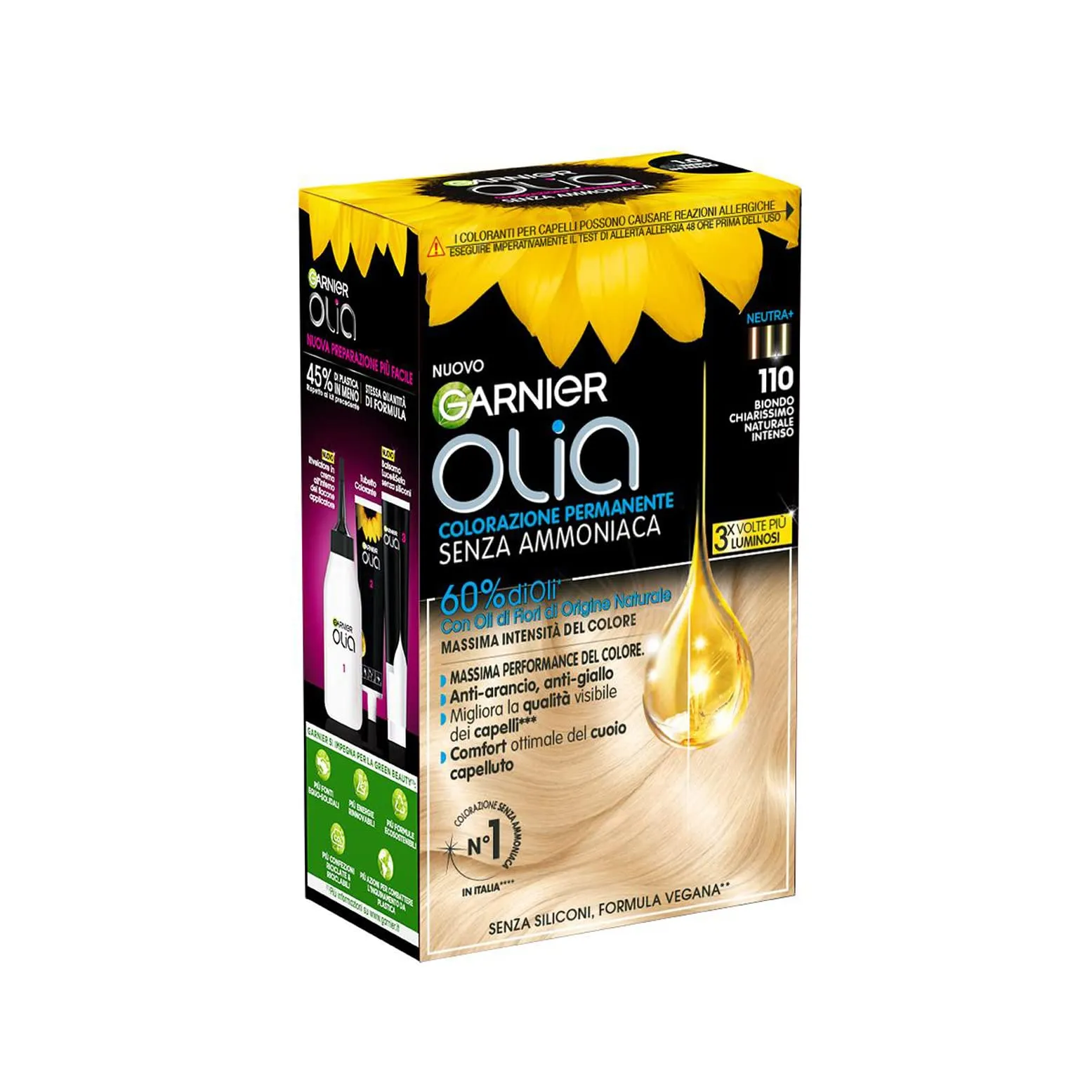 Garnier Olia Tinta Capelli Senza Ammoniaca, Biondo Chiarissimo Naturale Intenso - immagine 2