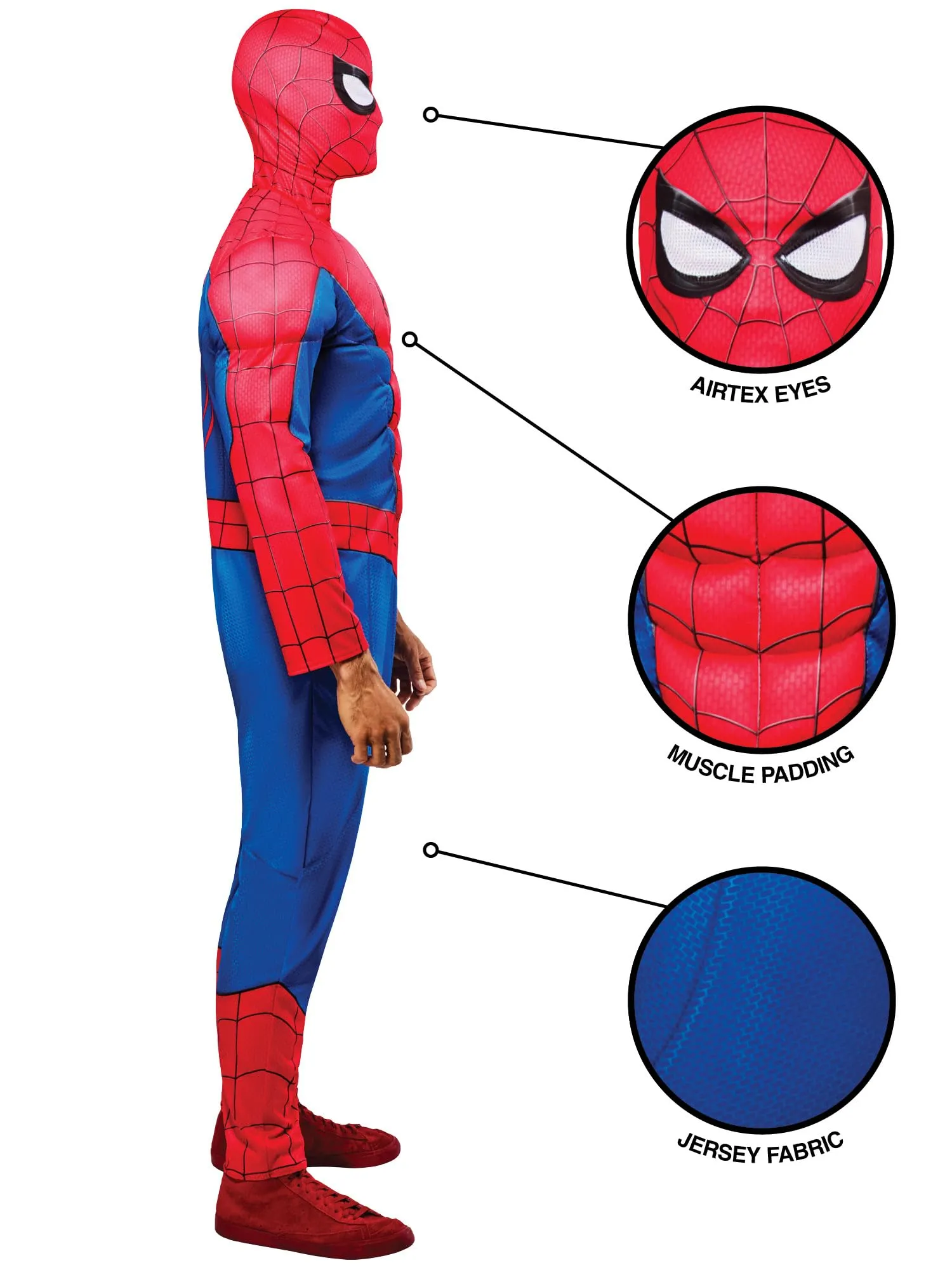 Rubie's Costume ufficiale Spider-Man Deluxe da Uomo, Taglia S - immagine 3