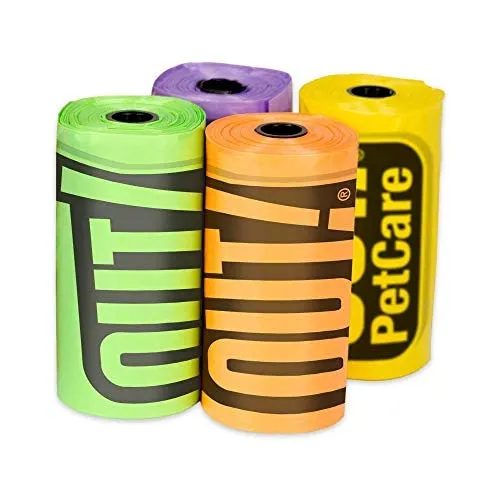 OUT! Sacchetti per rifiuti per cani a prova di perdite, Verde, 120 pezzi - immagine 3