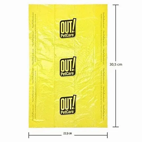OUT! Sacchetti per rifiuti per cani a prova di perdite, Verde, 120 pezzi - immagine 5