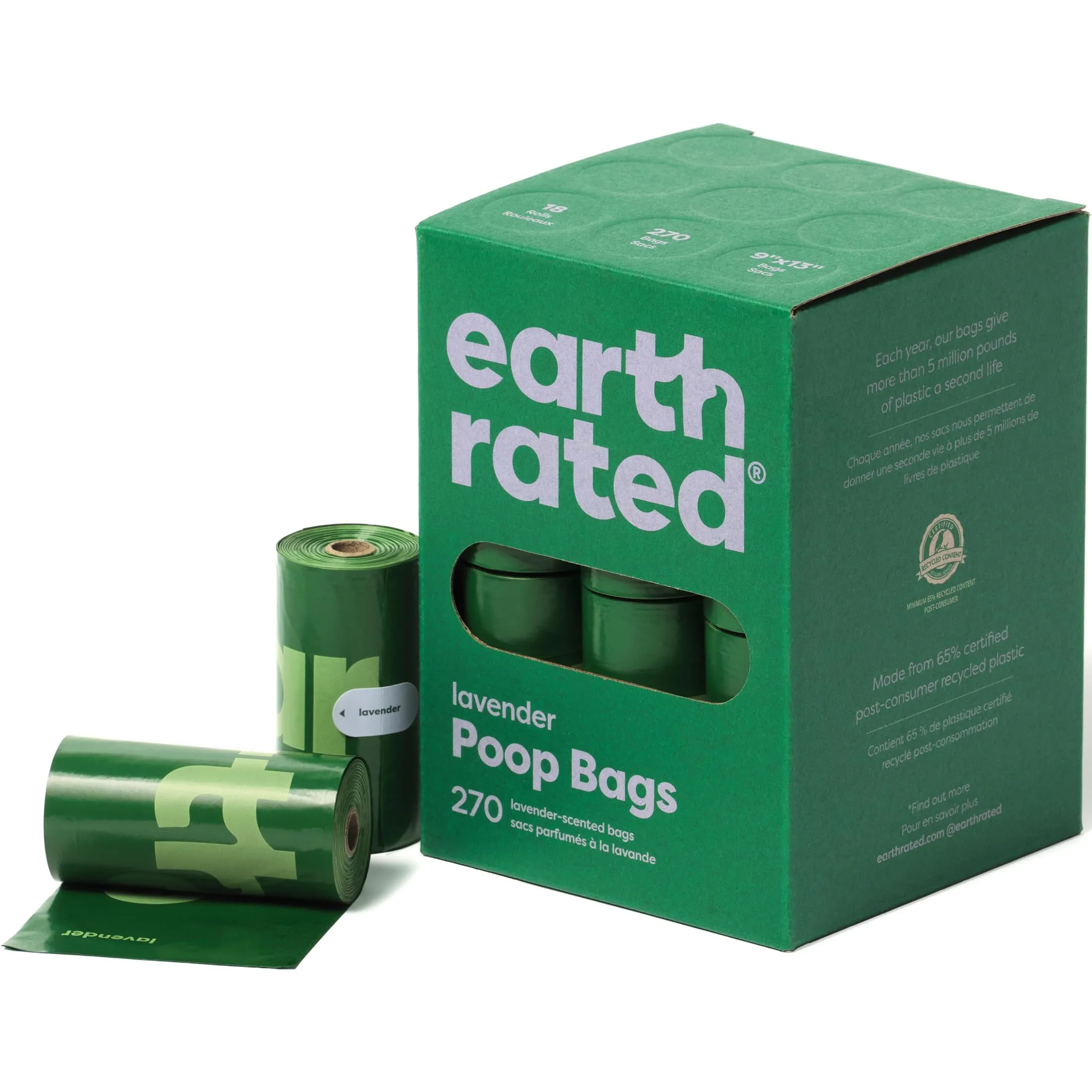 Earth Rated Sacchetti igienici per cani, profumati alla lavanda, 270 pezzi - immagine 1