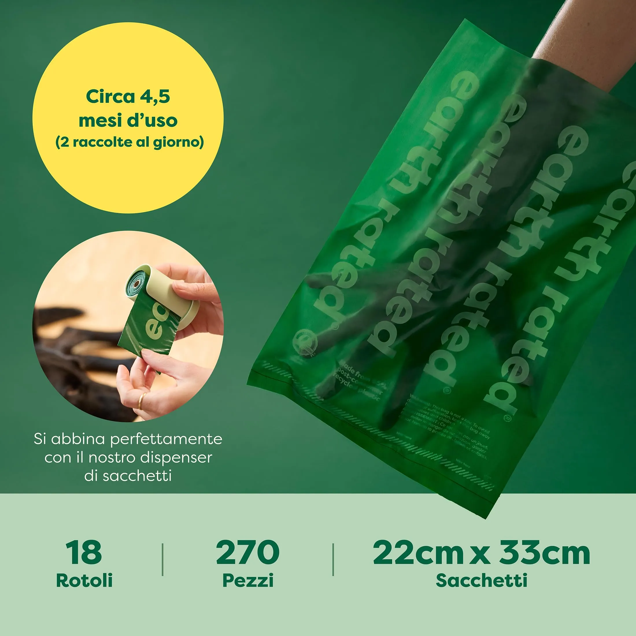 Earth Rated Sacchetti igienici per cani, profumati alla lavanda, 270 pezzi - immagine 4