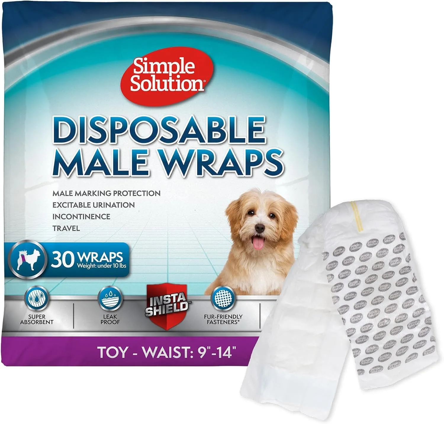 Simple Solution Fasce Assorbenti Monouso per Cani Maschi, XS, 12 pz - immagine 1