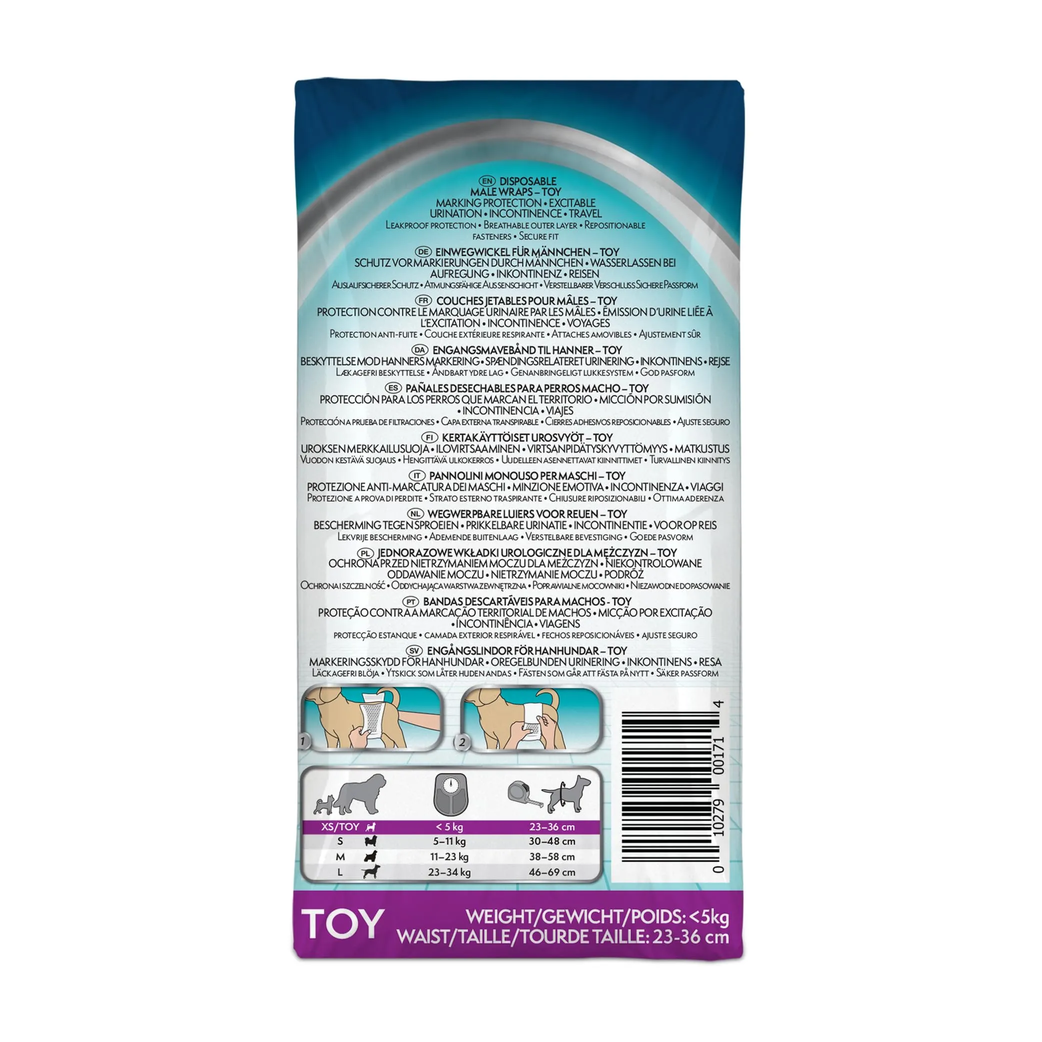Simple Solution Fasce Assorbenti Monouso per Cani Maschi, XS, 12 pz - immagine 2