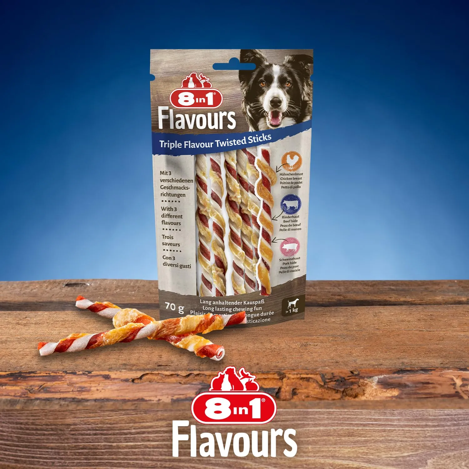 8in1 Triple Flavour Twisted Sticks per Cani, 10 Pezzi - immagine 6