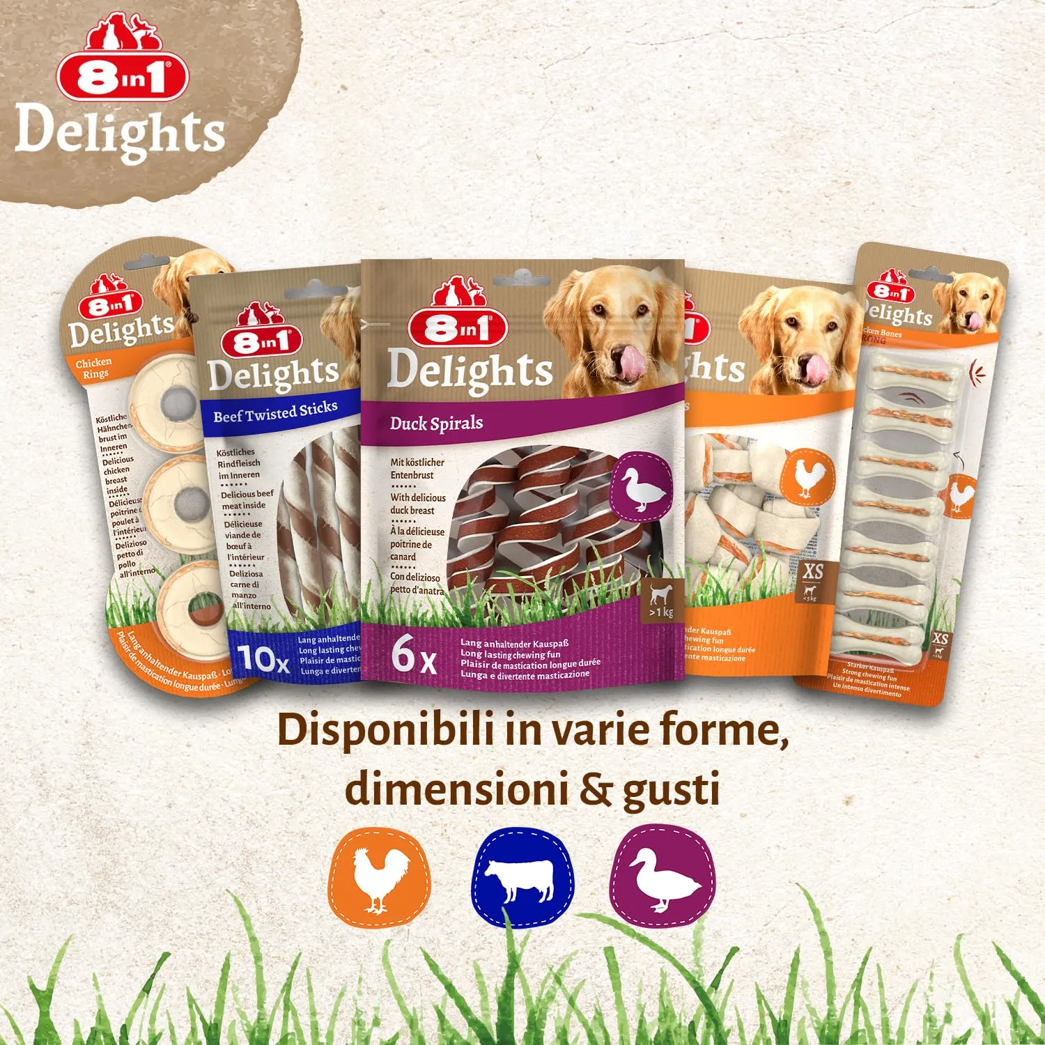 8in1 Twisted Sticks di Pollo e Pelle di Manzo, 10 Pezzi - immagine 2