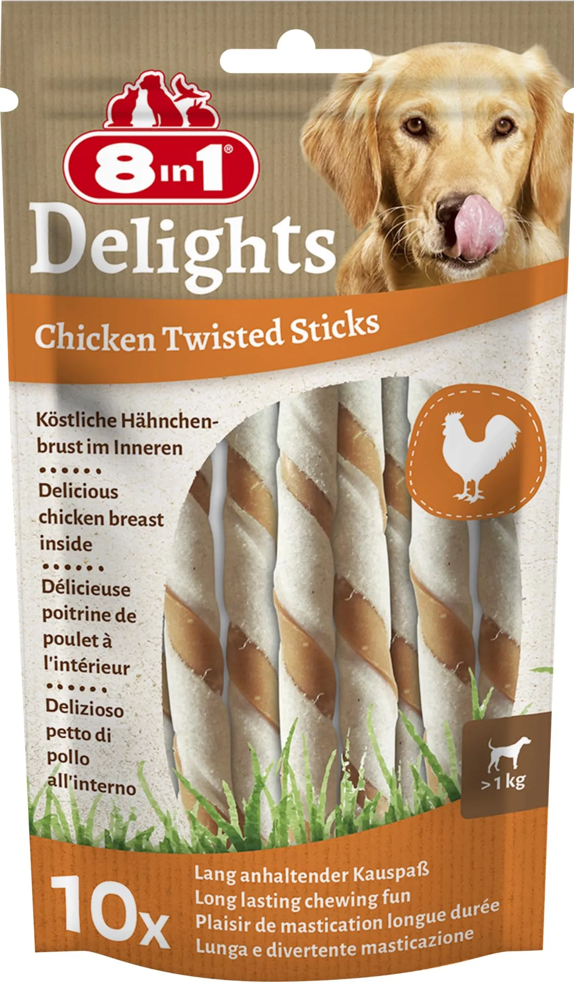 8in1 Twisted Sticks di Pollo e Pelle di Manzo, 10 Pezzi - immagine 3