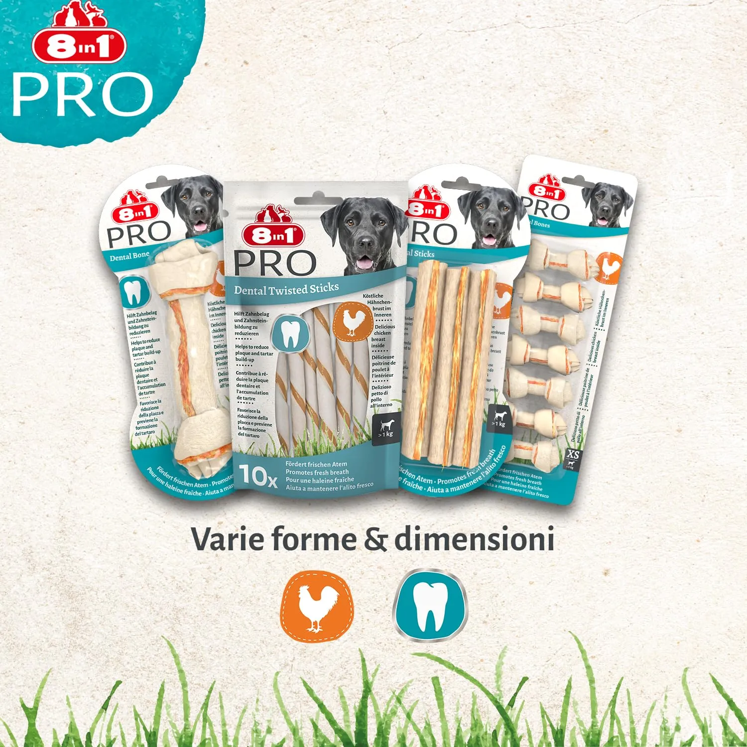 8in1 Pro Dental Twisted Sticks per Cani, 10 Pezzi - immagine 4