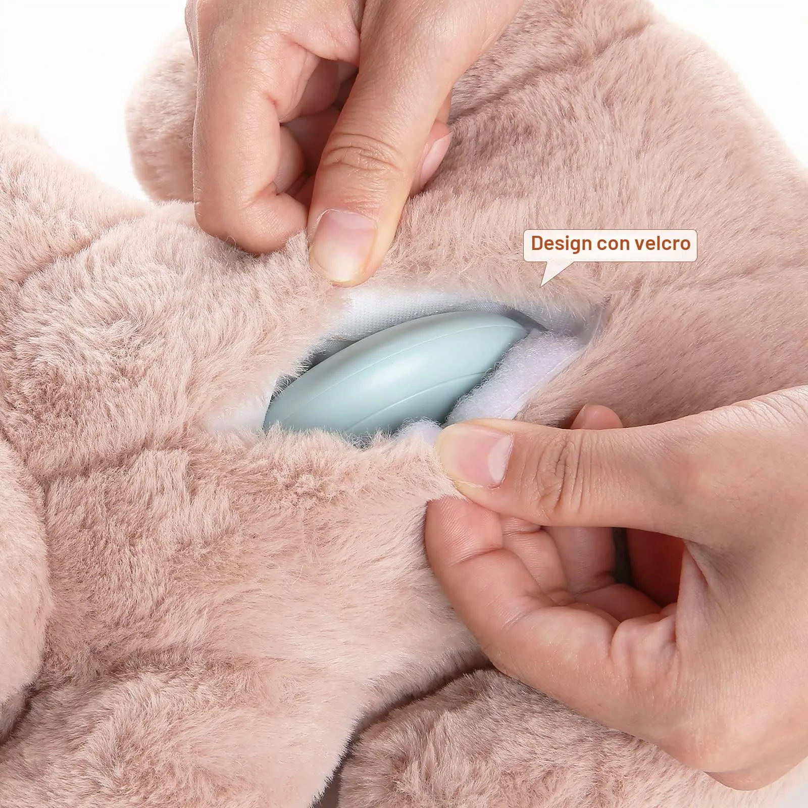 WEOK Giocattolo di peluche calmante con battito cardiaco per cuccioli, cani e gatti - Marrone - immagine 3