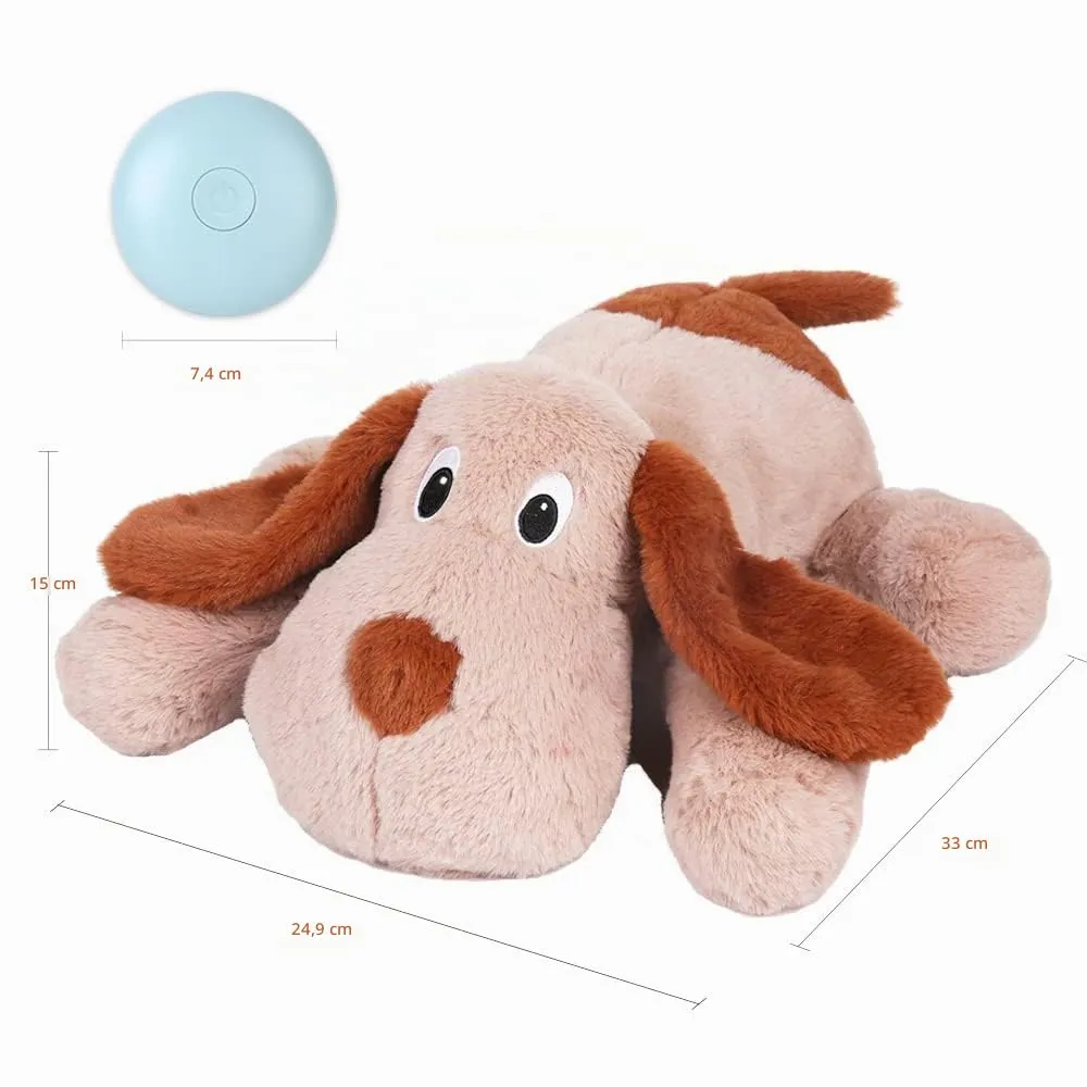 WEOK Giocattolo di peluche calmante con battito cardiaco per cuccioli, cani e gatti - Marrone - immagine 6
