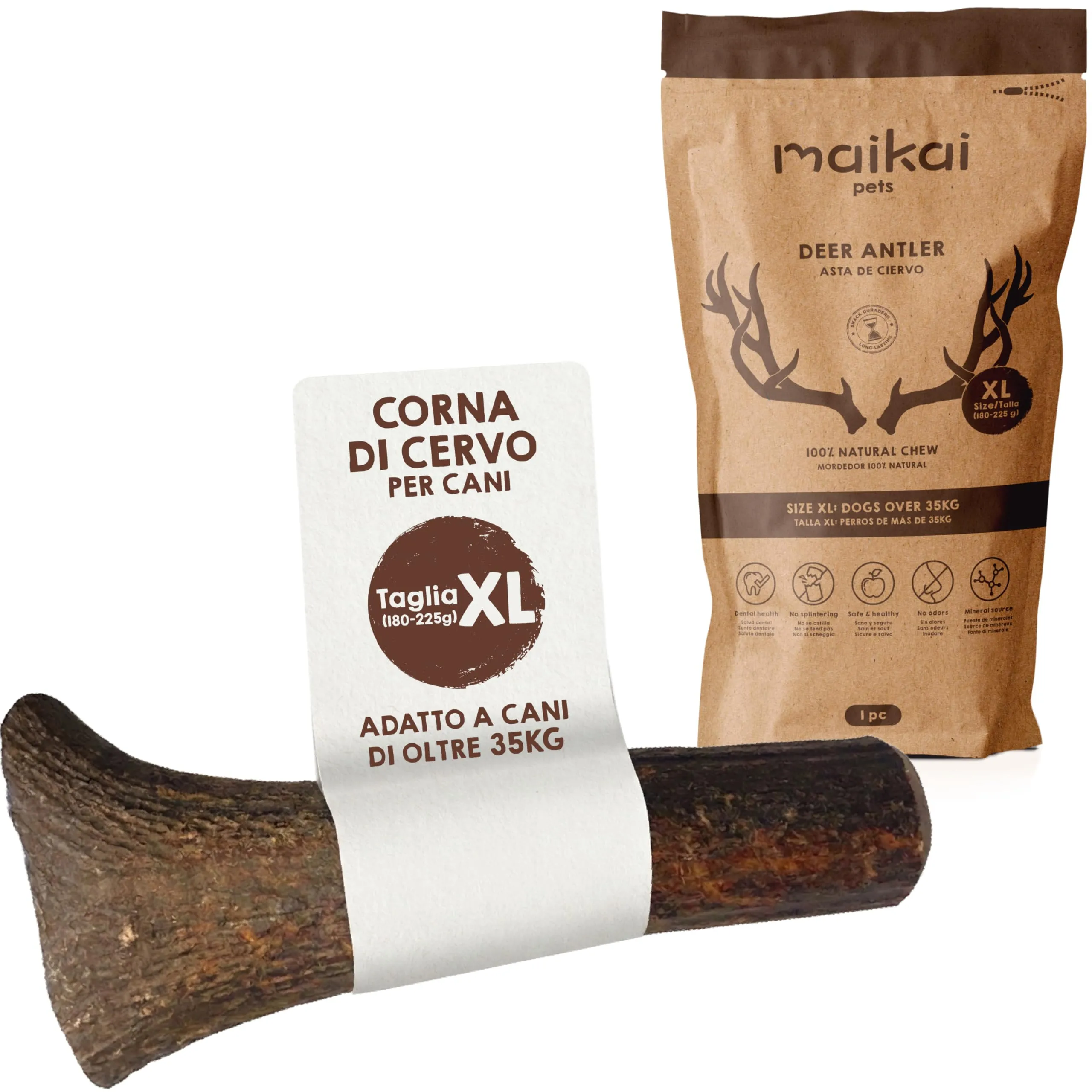 MAIKAI Corno di Cervo per Cani XL, 220 g - immagine 1