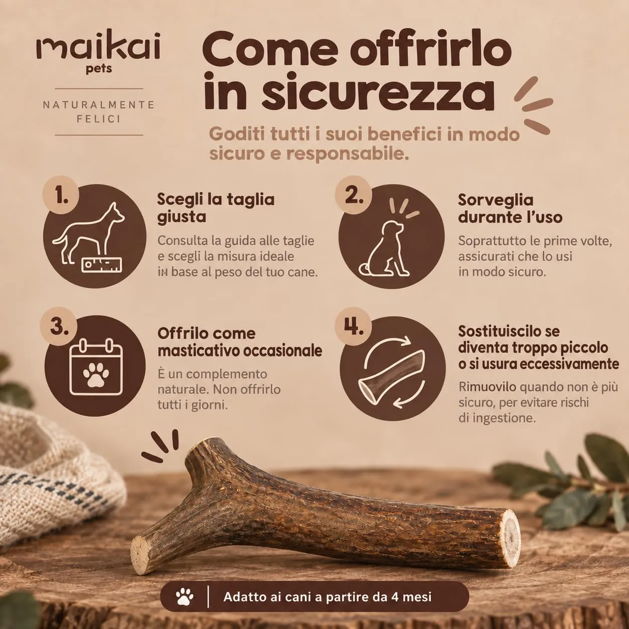 MAIKAI Corna di Cervo per Cani, Taglia S, 2 Pezzi - immagine 8