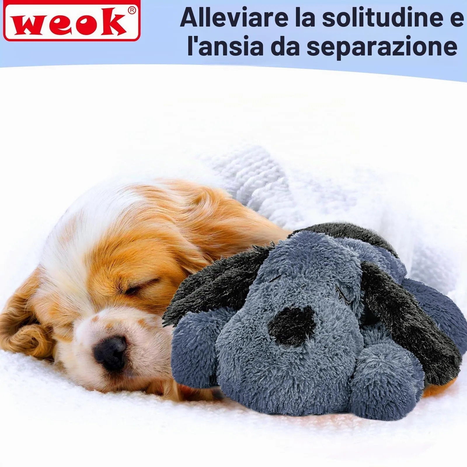 Werpower Giocattolo per cani con battito cardiaco simulato anti-ansia per cuccioli e gatti - immagine 2