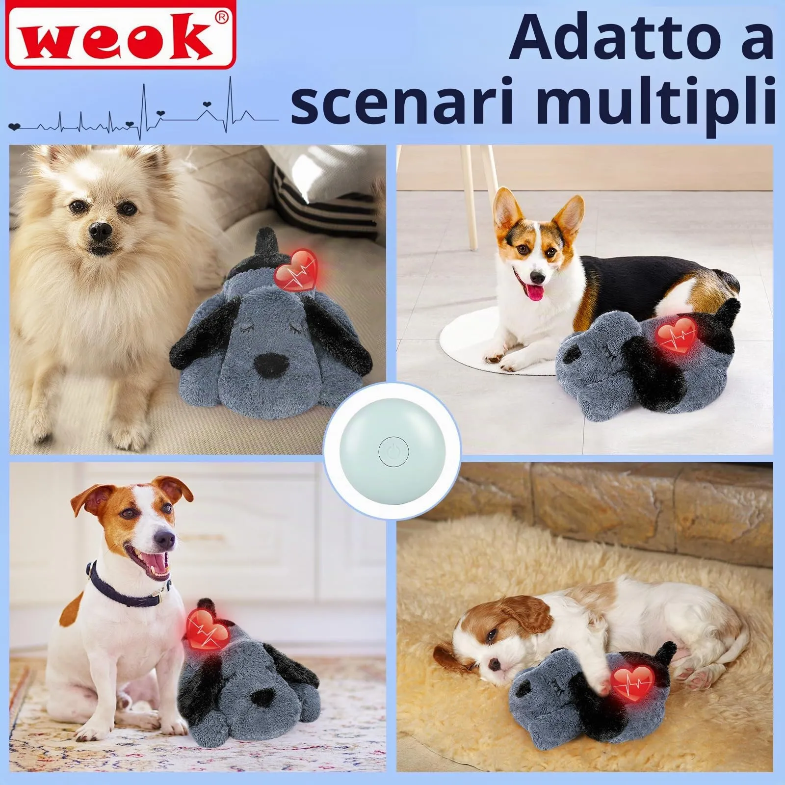 Werpower Giocattolo per cani con battito cardiaco simulato anti-ansia per cuccioli e gatti - immagine 5