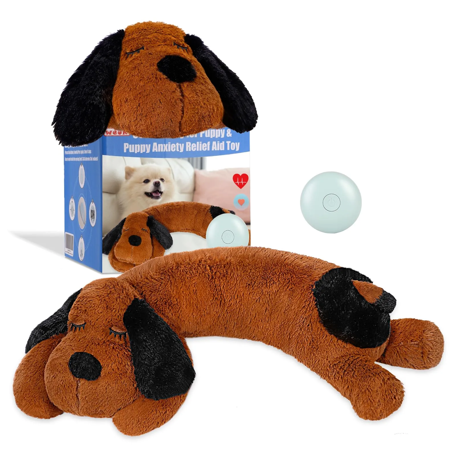 WEOK Heartbeat Puppy for Dogs - Calming Anxiety Relief Toy and Comfort Cushion - immagine 1