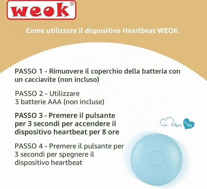 WEOK Cucciolo di peluche con battito cardiaco per cani e gatti - immagine 3