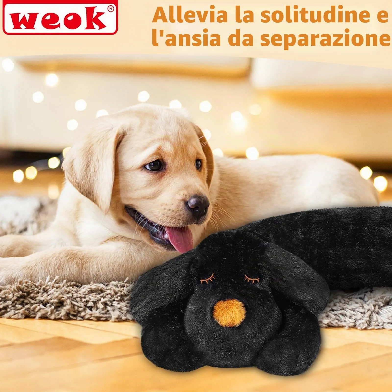 WEOK Cucciolo di peluche con battito cardiaco per cani e gatti - immagine 8