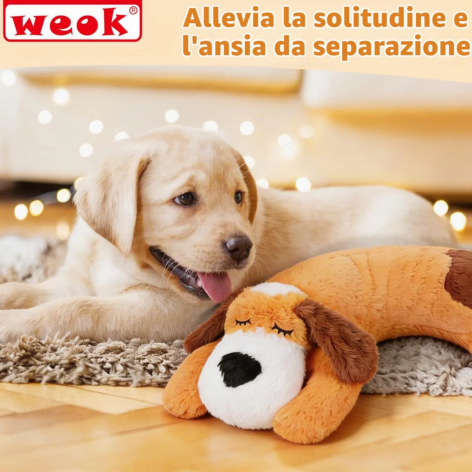 WEOK Cucciolo di peluche con battito cardiaco per cani e gatti - immagine 2
