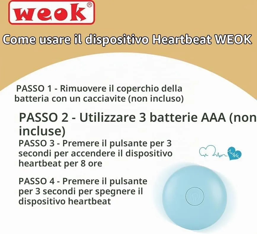 WEOK Cucciolo di peluche con battito cardiaco per cani e gatti - immagine 7