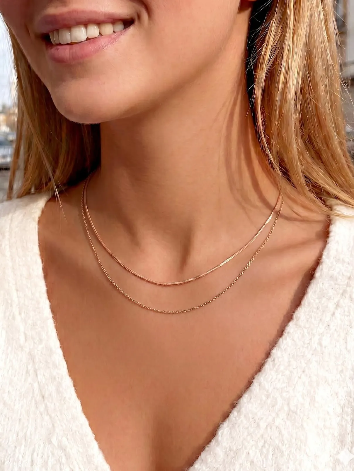 FaithHeart Collana Catenina Donna in Acciaio Inossidabile 1mm, Colore Oro, 55cm - immagine 9