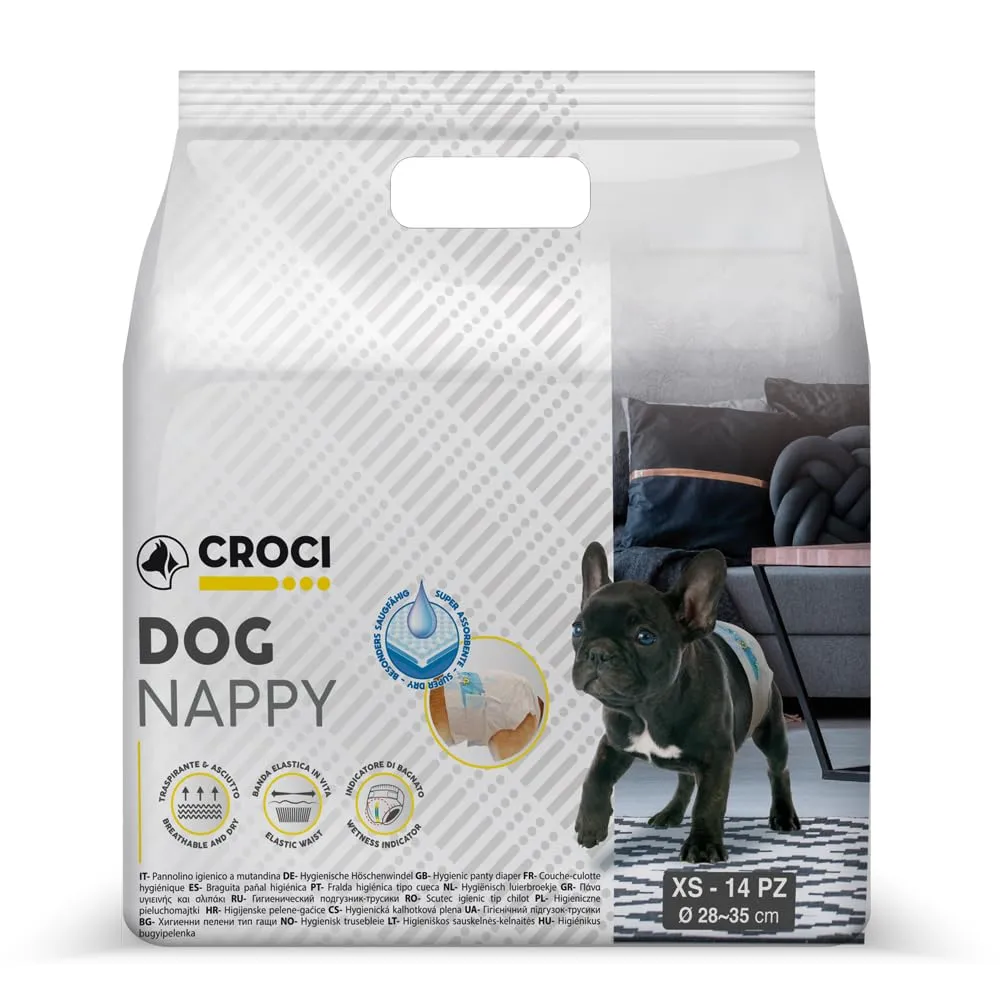 Croci Dog Nappy, Taglia XS, 28-35 cm, Pannolini Igienici Usa e Getta, 14 pz - immagine 1