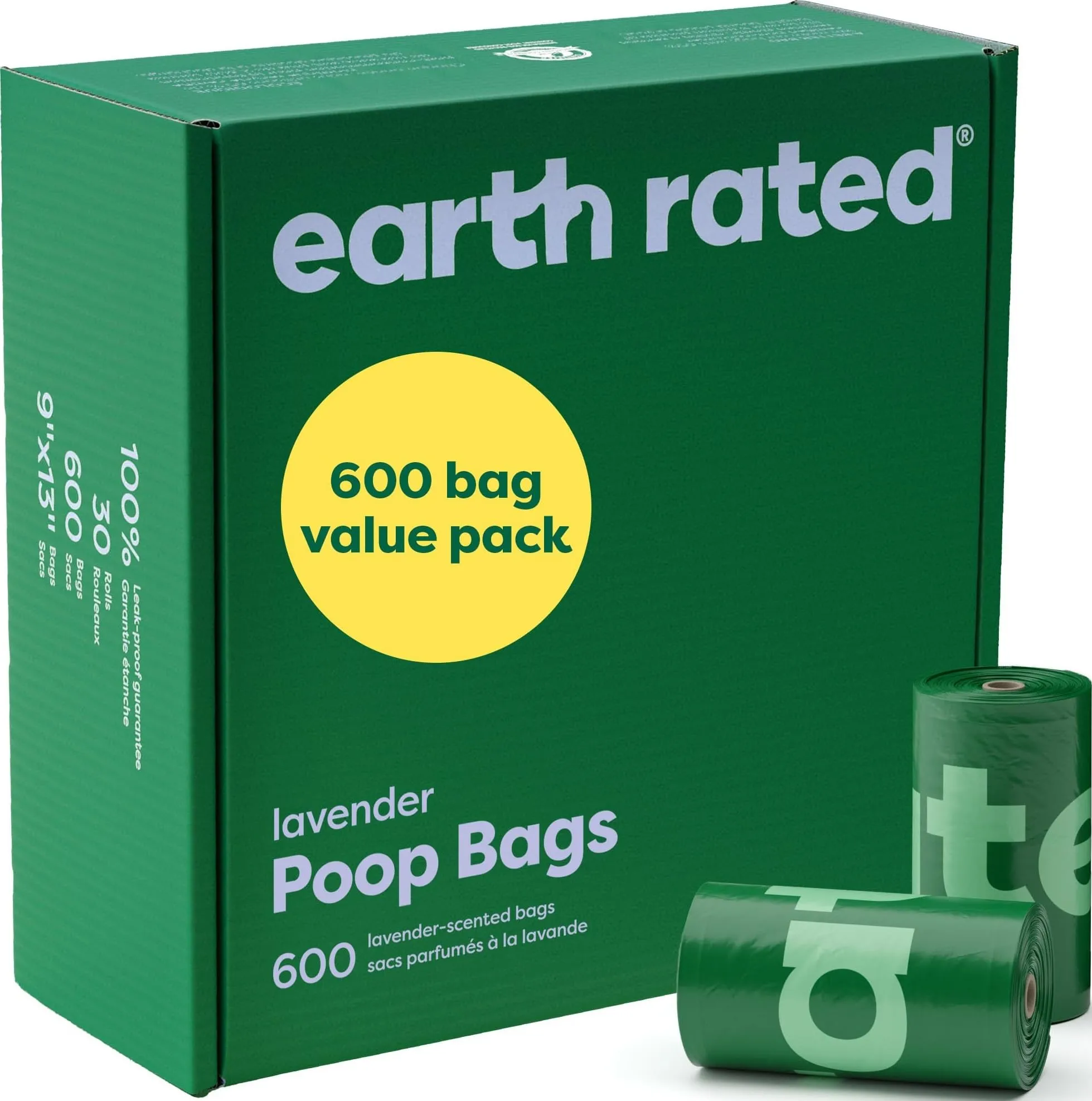 Earth Rated Sacchetti igienici per cani, profumati alla lavanda, 600 pezzi - immagine 1