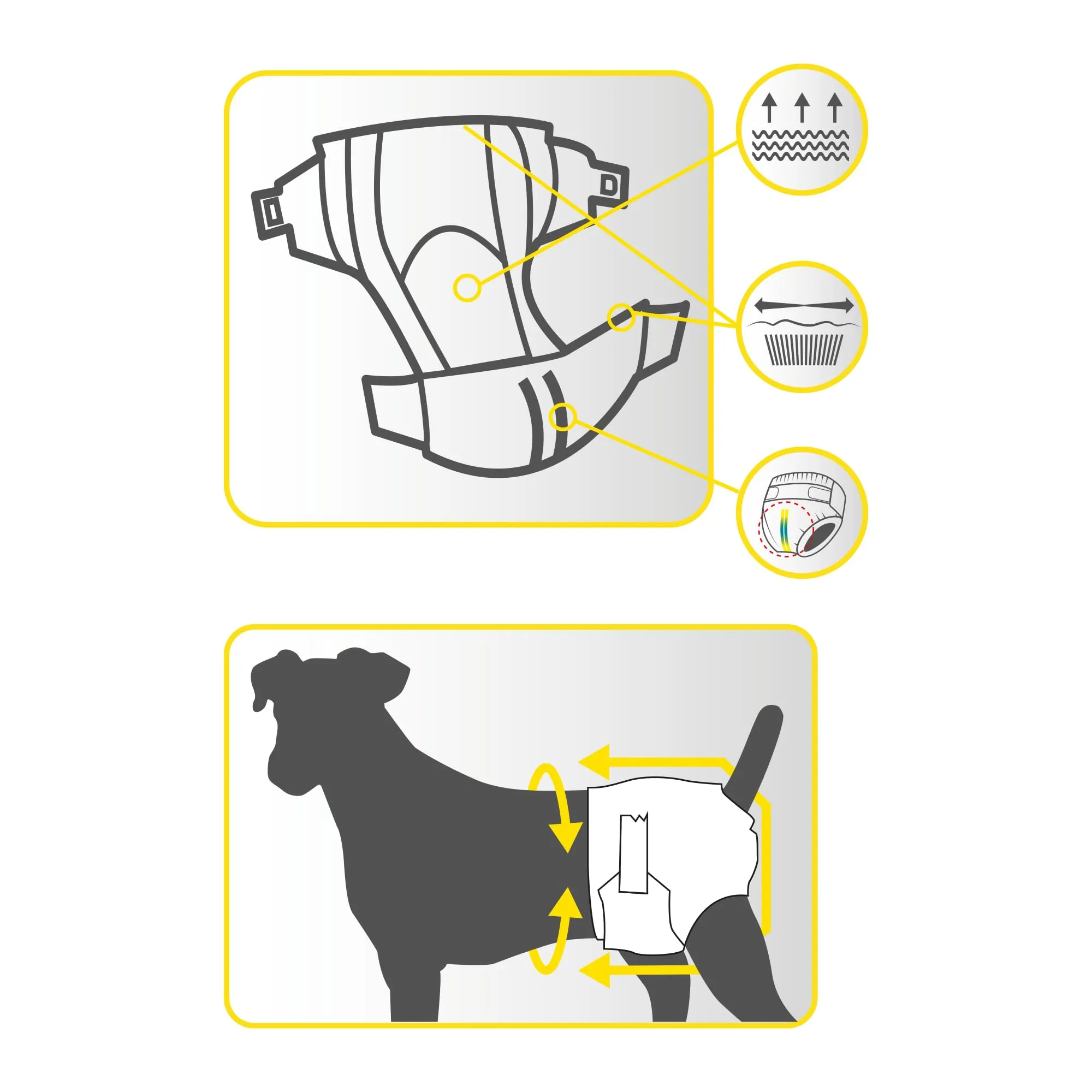 Croci Dog Nappy Pannolini per cani femmine, Taglia L (34-48 cm), 10 pz - immagine 4
