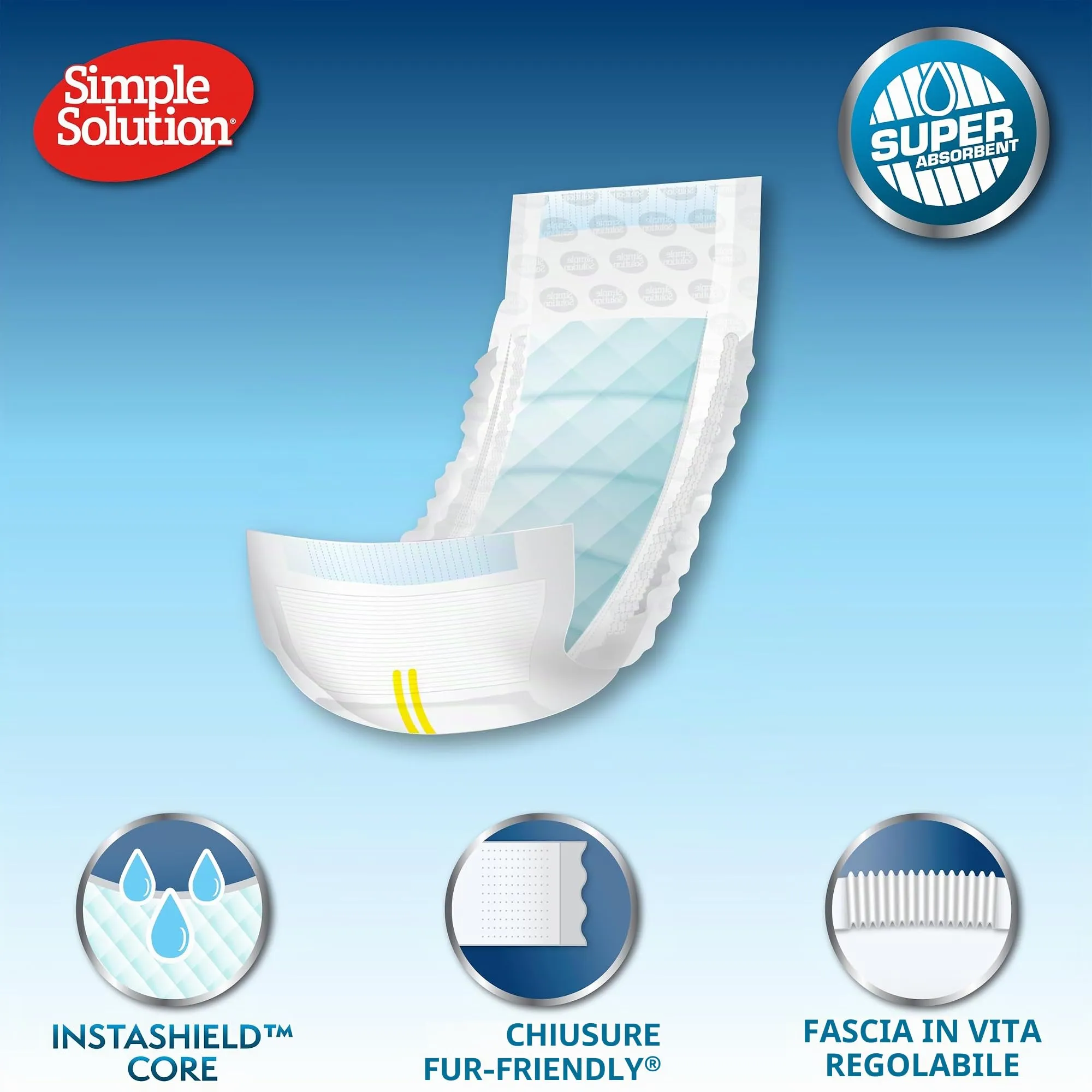 Simple Solution Pannolini a Fascia Monouso per Cani Maschio con Indicatore di Bagnato, Taglia Large, 12 unità - immagine 2