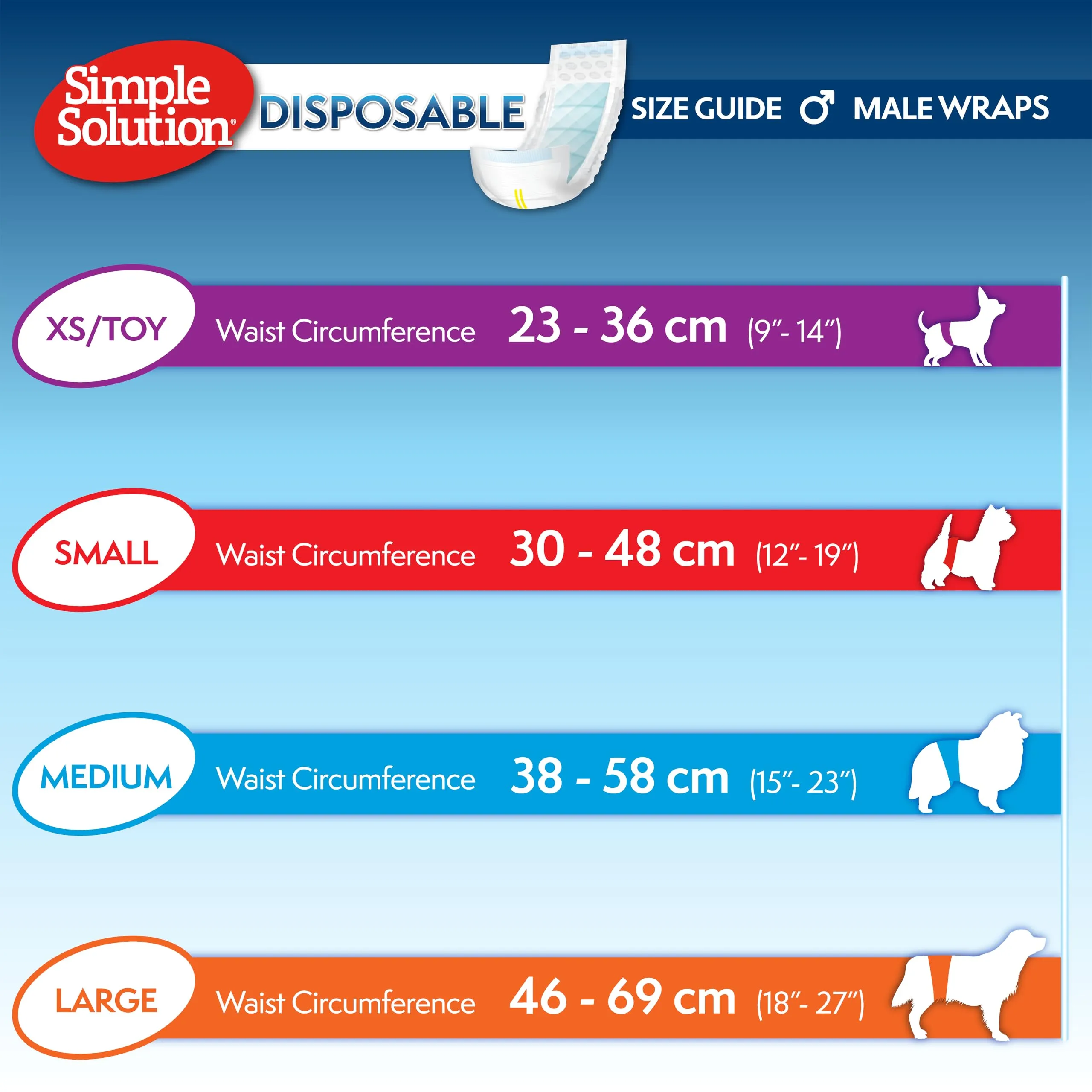 Simple Solution Pannolini a Fascia Monouso per Cani Maschio con Indicatore di Bagnato, Taglia Large, 12 unità - immagine 4