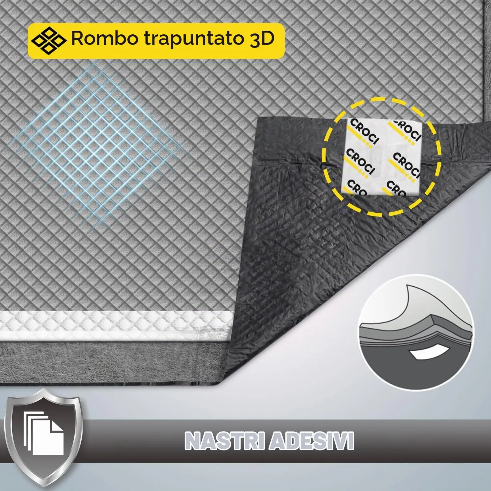 Croci Super Nappy Carboni Attivi Tappetini Igienici XL 71x84 cm, 40 Pezzi - immagine 5