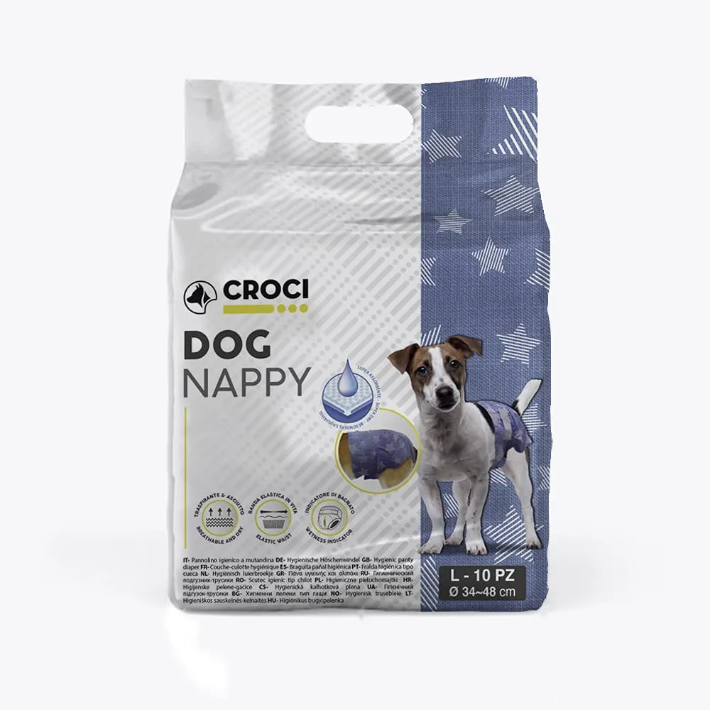 Croci Dog Nappy Jeans, Taglia L, 34-48 cm, 10 pz - immagine 1