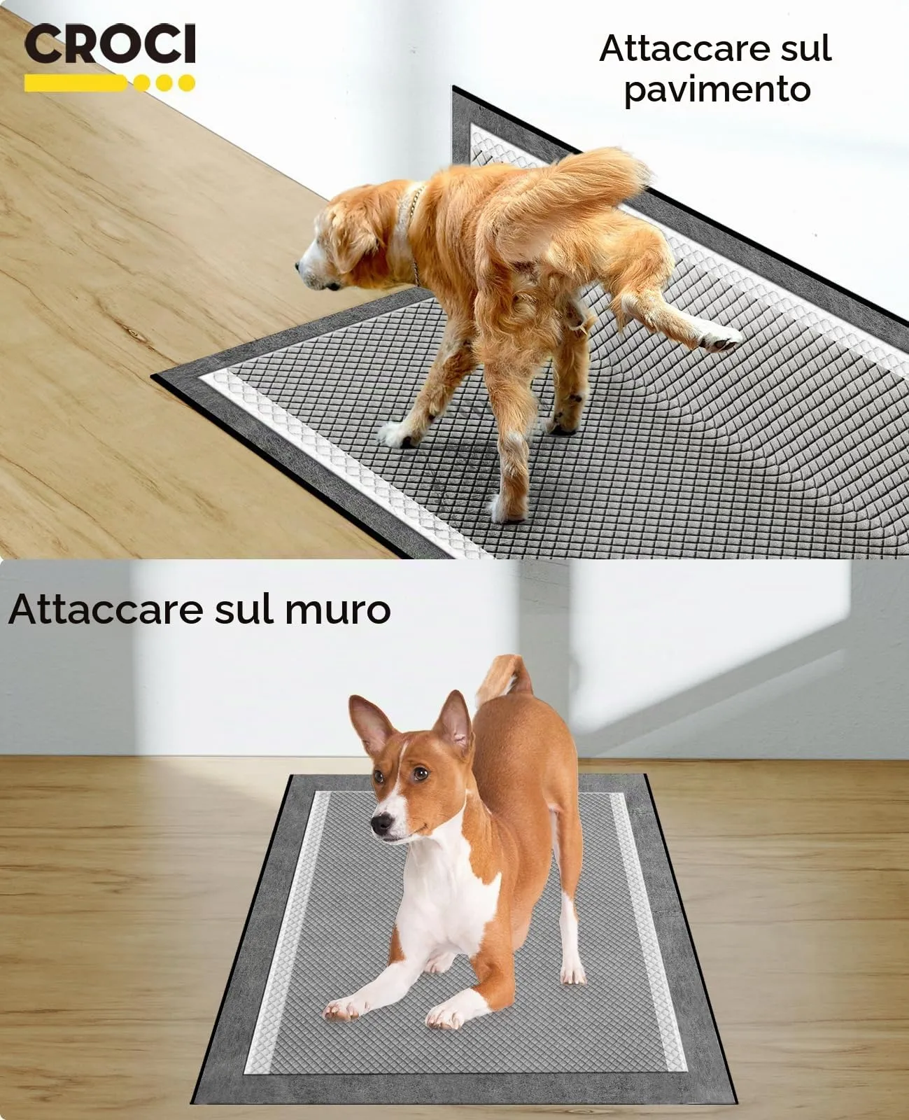 Croci Super Nappy Carboni Attivi Tappetini Igienici per Cani XXL 71x112 cm 25 pz - immagine 7