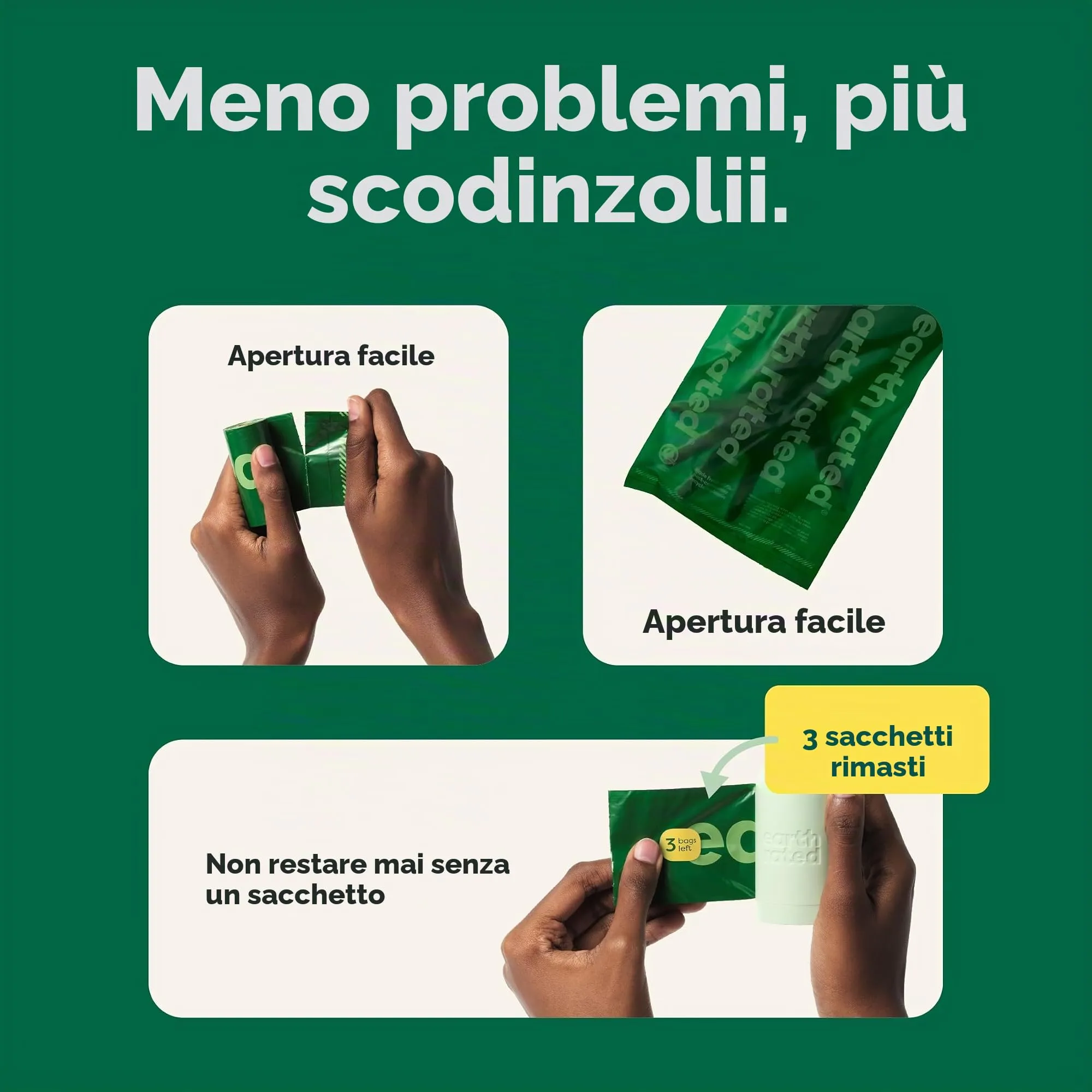 Earth Rated Sacchetti igienici per cani, senza profumo, 600 pezzi - immagine 3