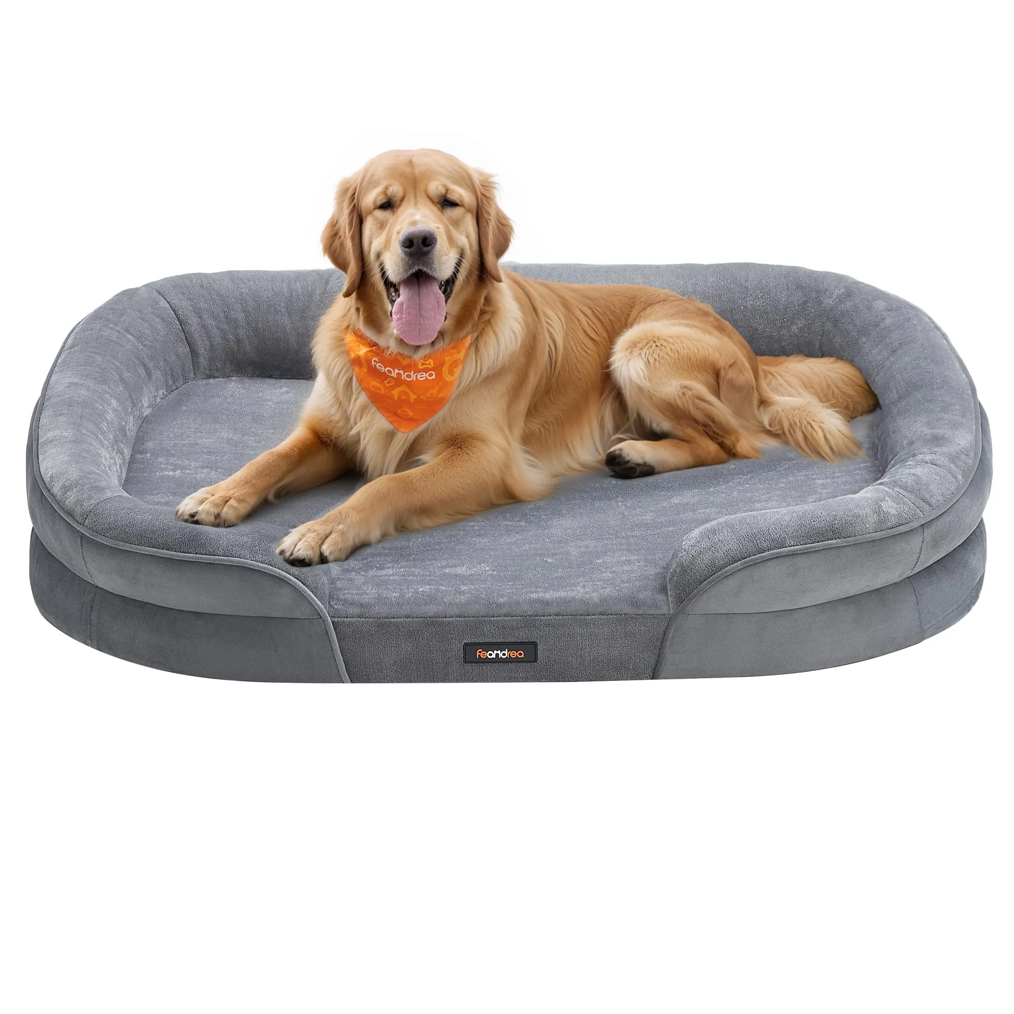 Feandrea Cuccia per Cani di Taglia Grande Ortopedica, 106 x 76 x 18 cm, Grigio Chiaro PGW283G01 - immagine 1