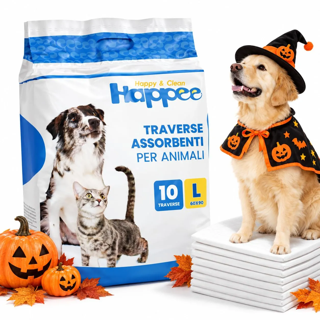 Happy & Clean Happee Traversine Cani 60x90, 50 Pezzi, 5 Strati con Fondo Impermeabile - immagine 1