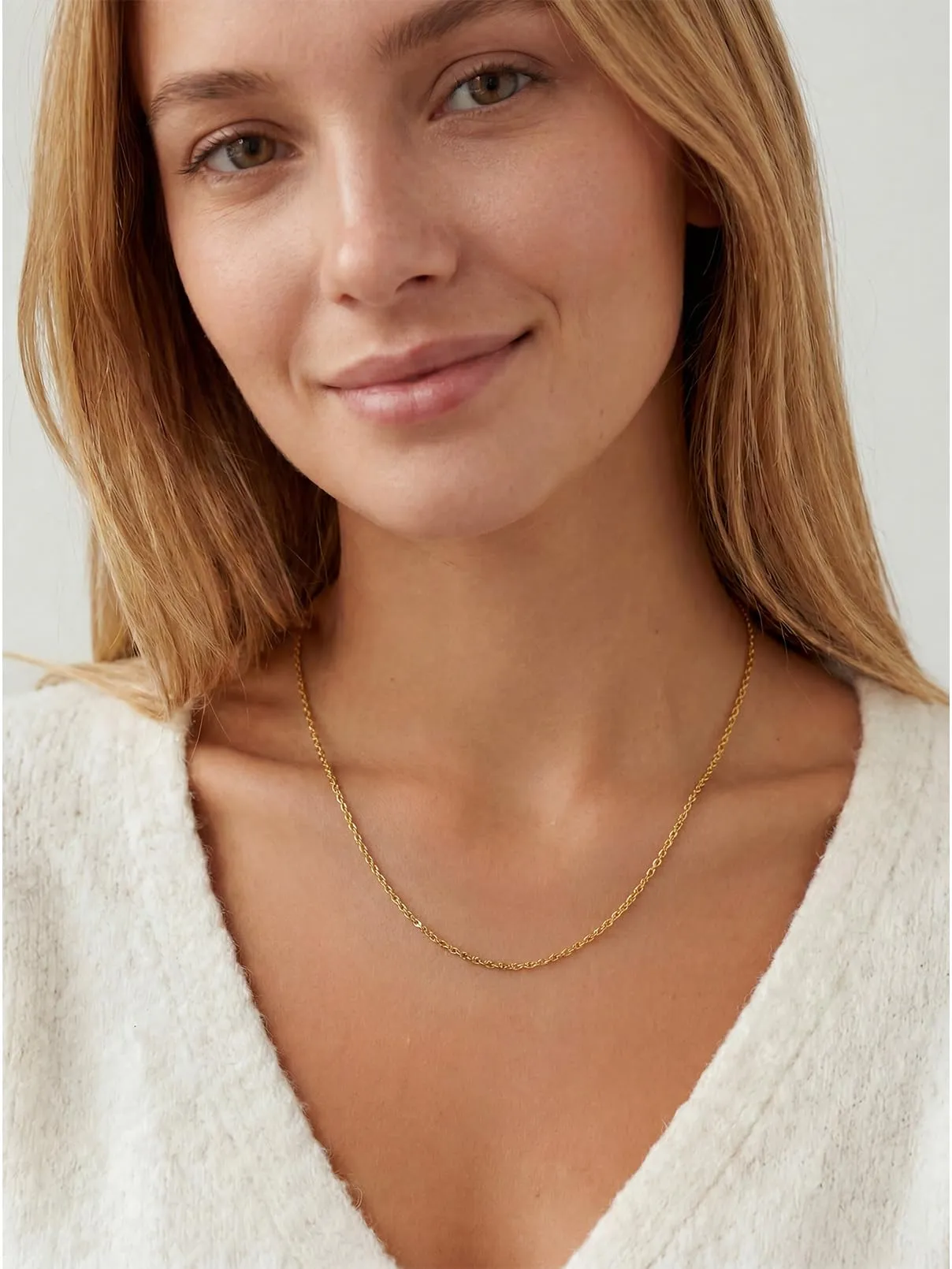 FaithHeart Collana Catenina Donna in Acciaio Inossidabile Oro 2mm 50cm - immagine 8
