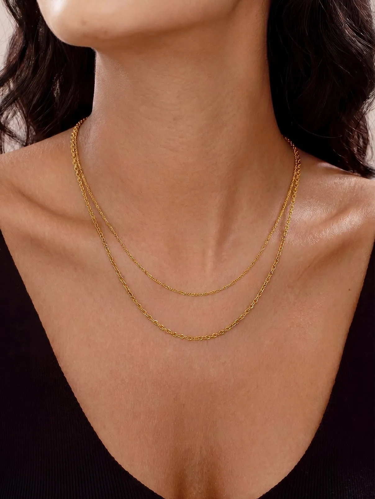 FaithHeart Collana Catenina Donna in Acciaio Inossidabile Oro 2mm 50cm - immagine 9