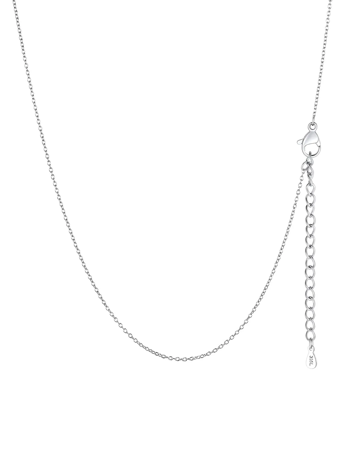 FaithHeart Collana Catenina Donna in Acciaio Inossidabile 1mm, 45cm, Colore Argento - immagine 1